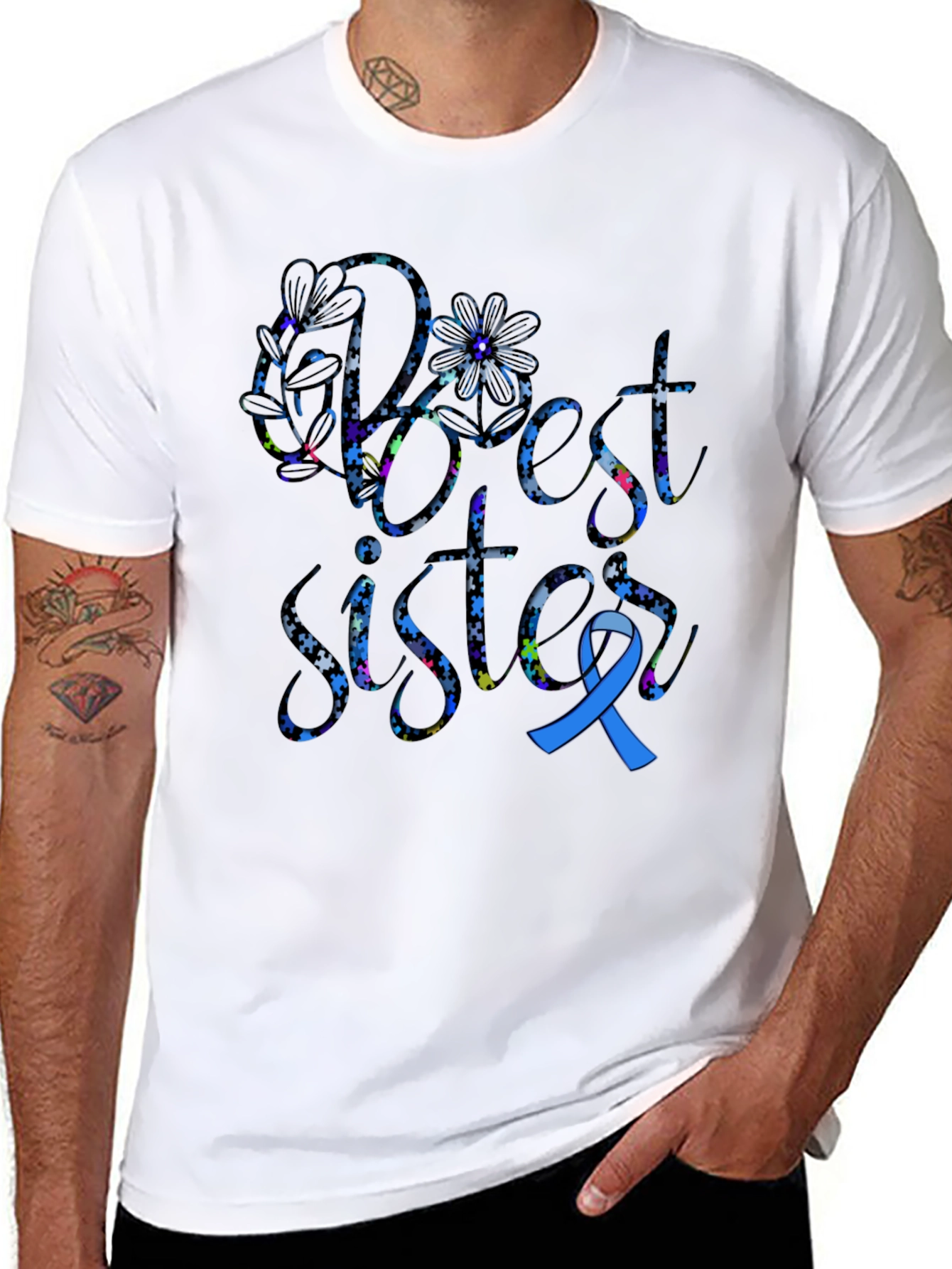 Best Sister Autism Awareness T-Shirt