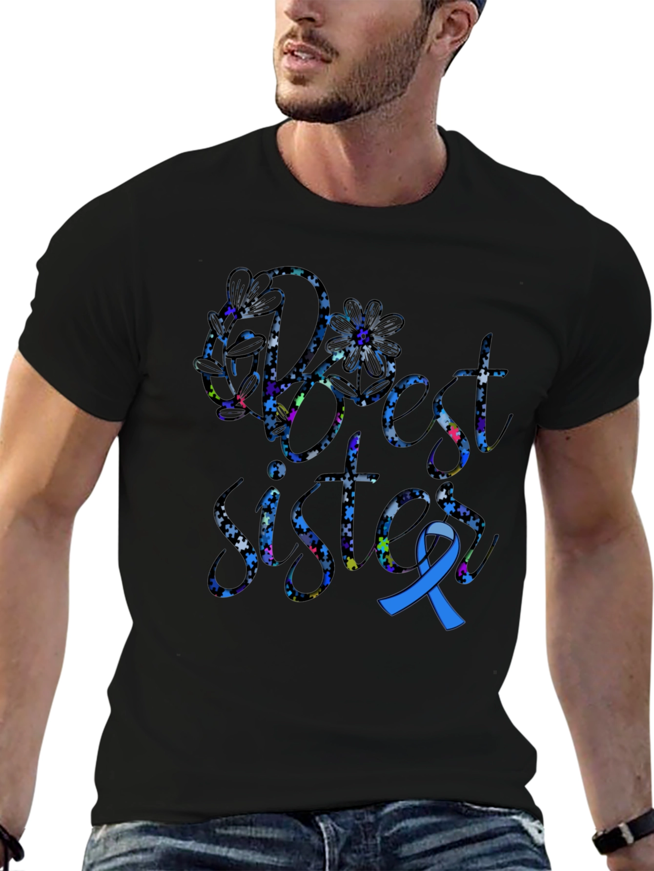 Best Sister Autism Awareness T-Shirt