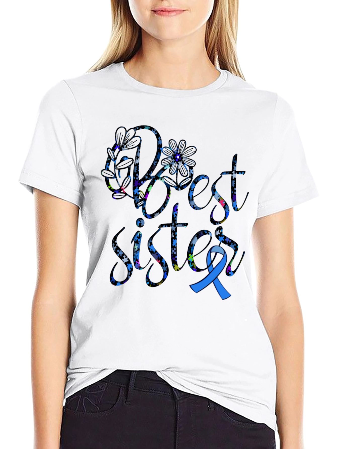 Best Sister Autism Awareness T-Shirt