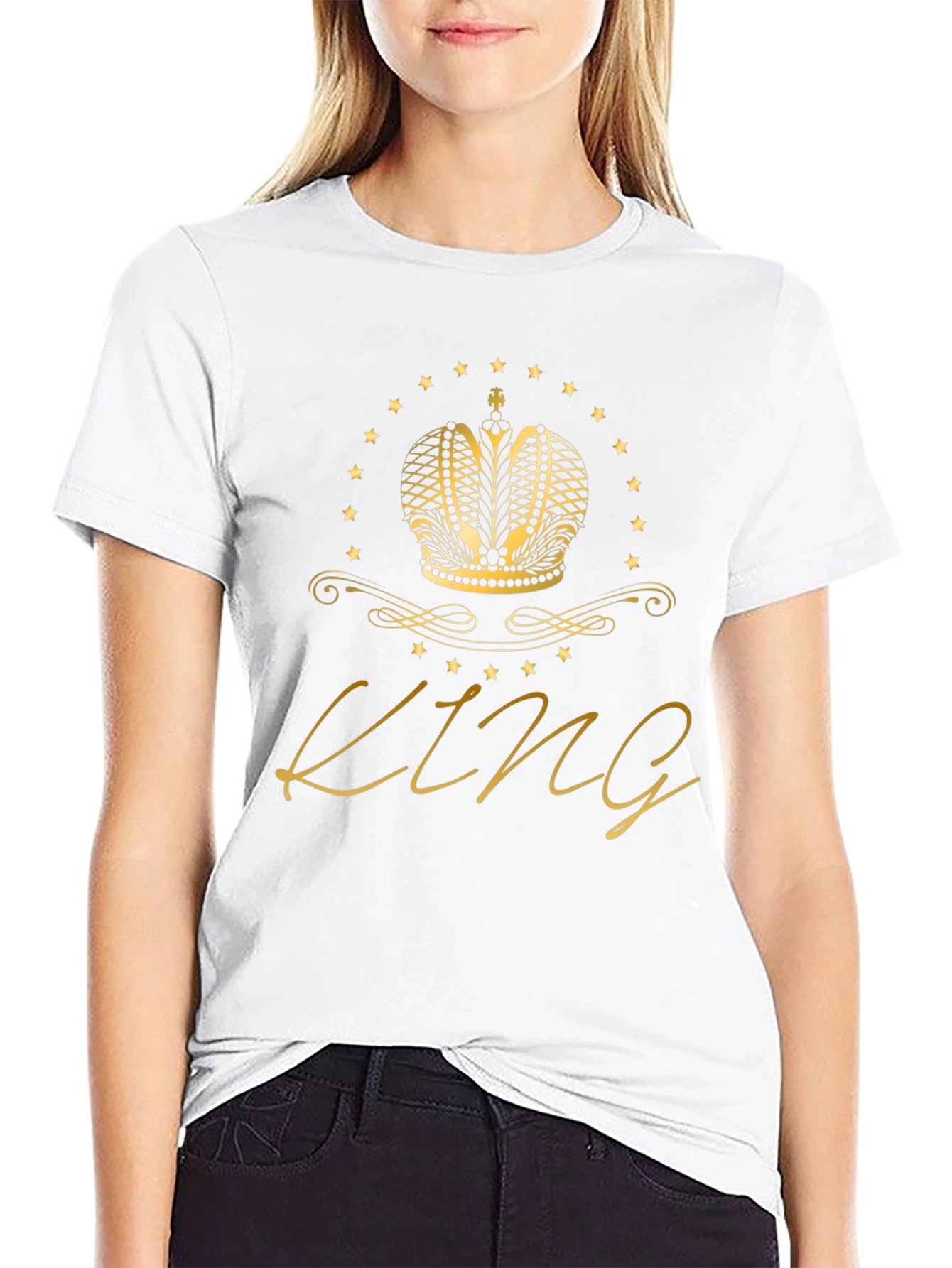 King Graphic Tee - Golden Crown Design