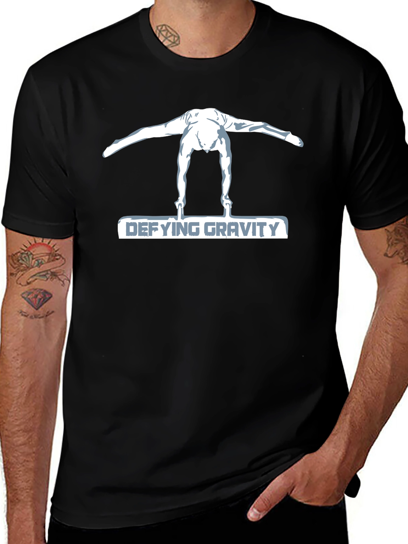 Defying Gravity Gymnastics Tee - Black Cotton T-Shirt