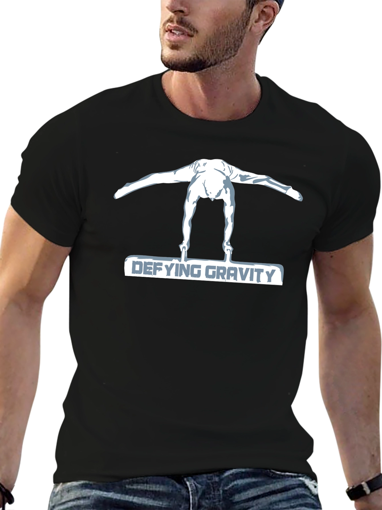Defying Gravity Gymnastics Tee - Black Cotton T-Shirt