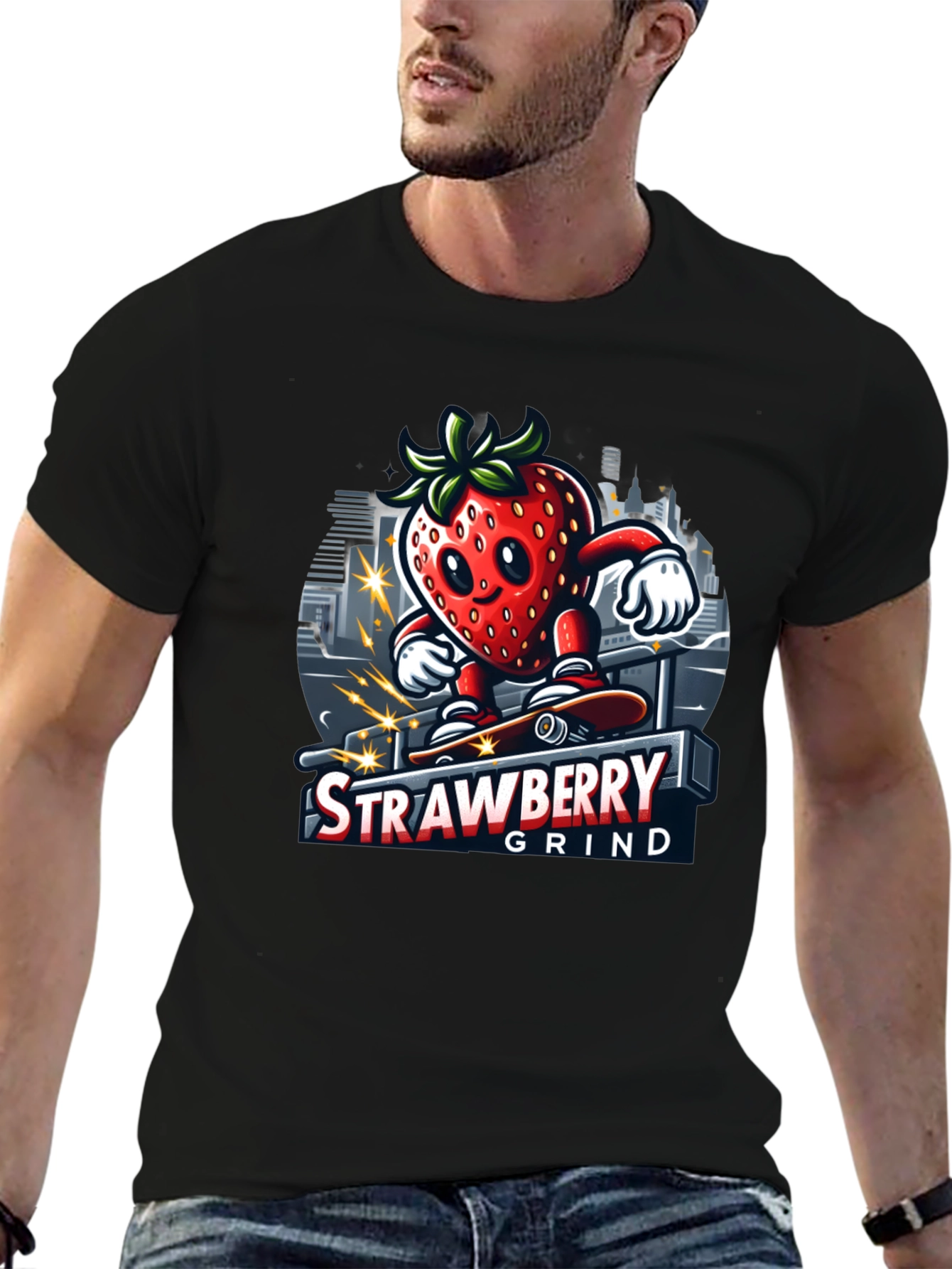 Strawberry Grind T-Shirt - Cool Graphic Tee
