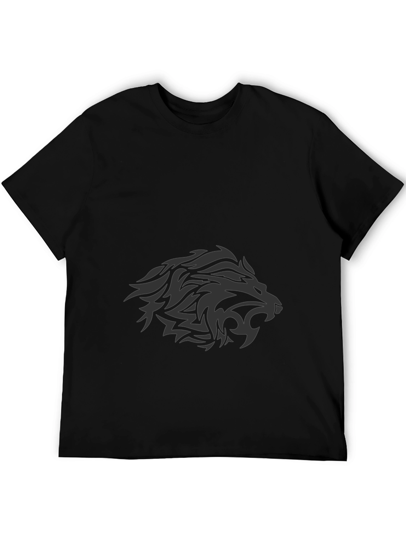 Mens Black Lion Graphic Tee - Stylish Casual Wear