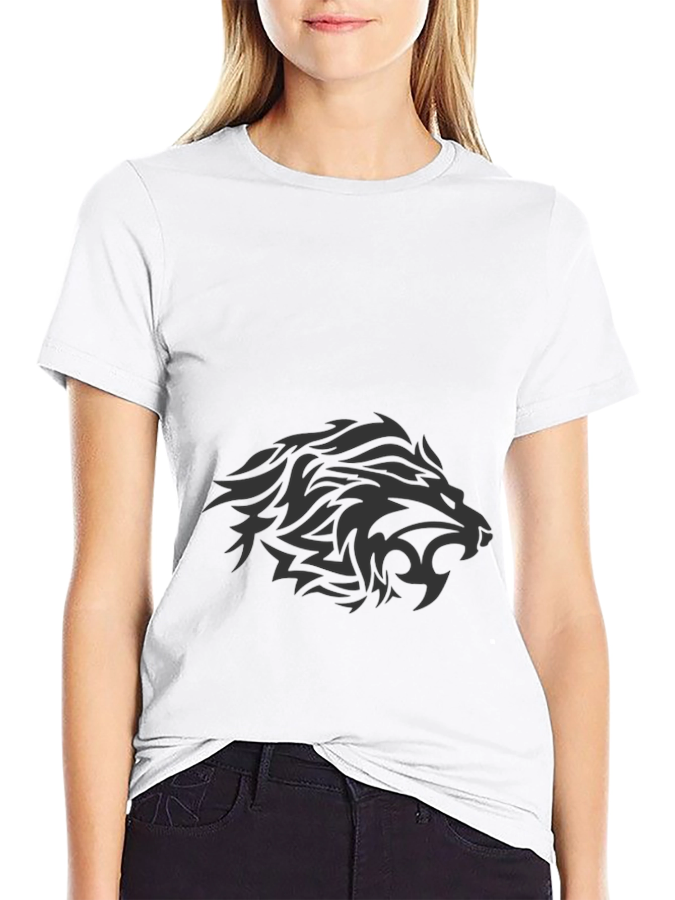 Mens Black Lion Graphic Tee - Stylish Casual Wear