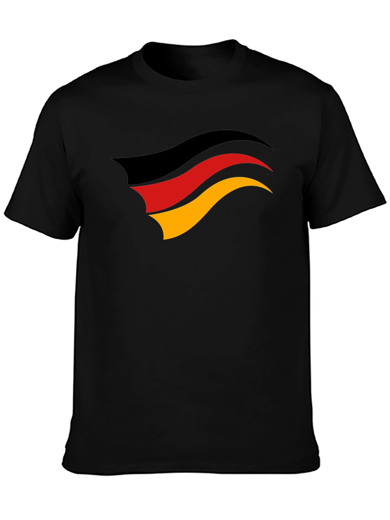 Germany Flag Graphic Tee - Black Cotton T-Shirt