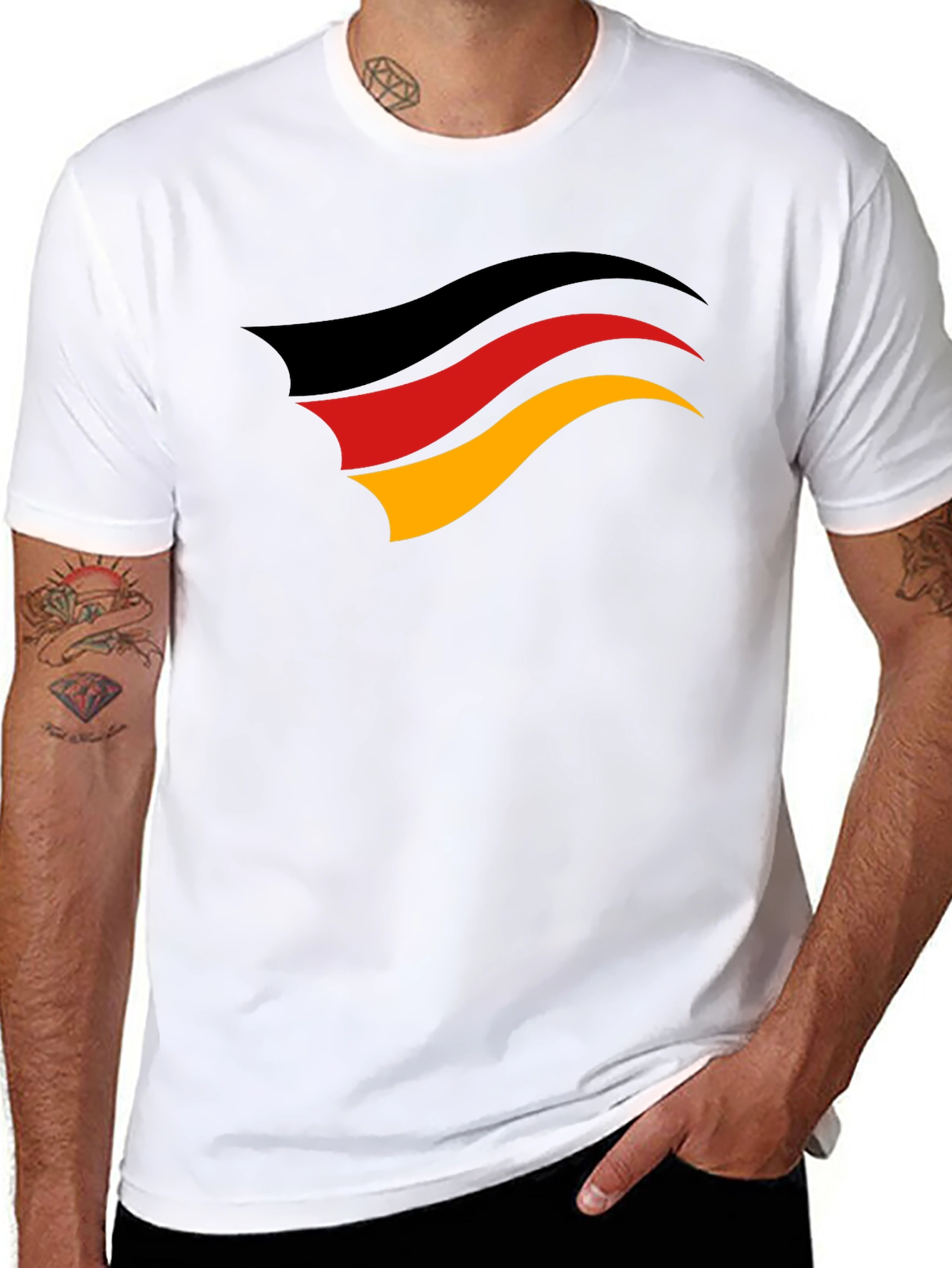 Germany Flag Graphic Tee - Black Cotton T-Shirt