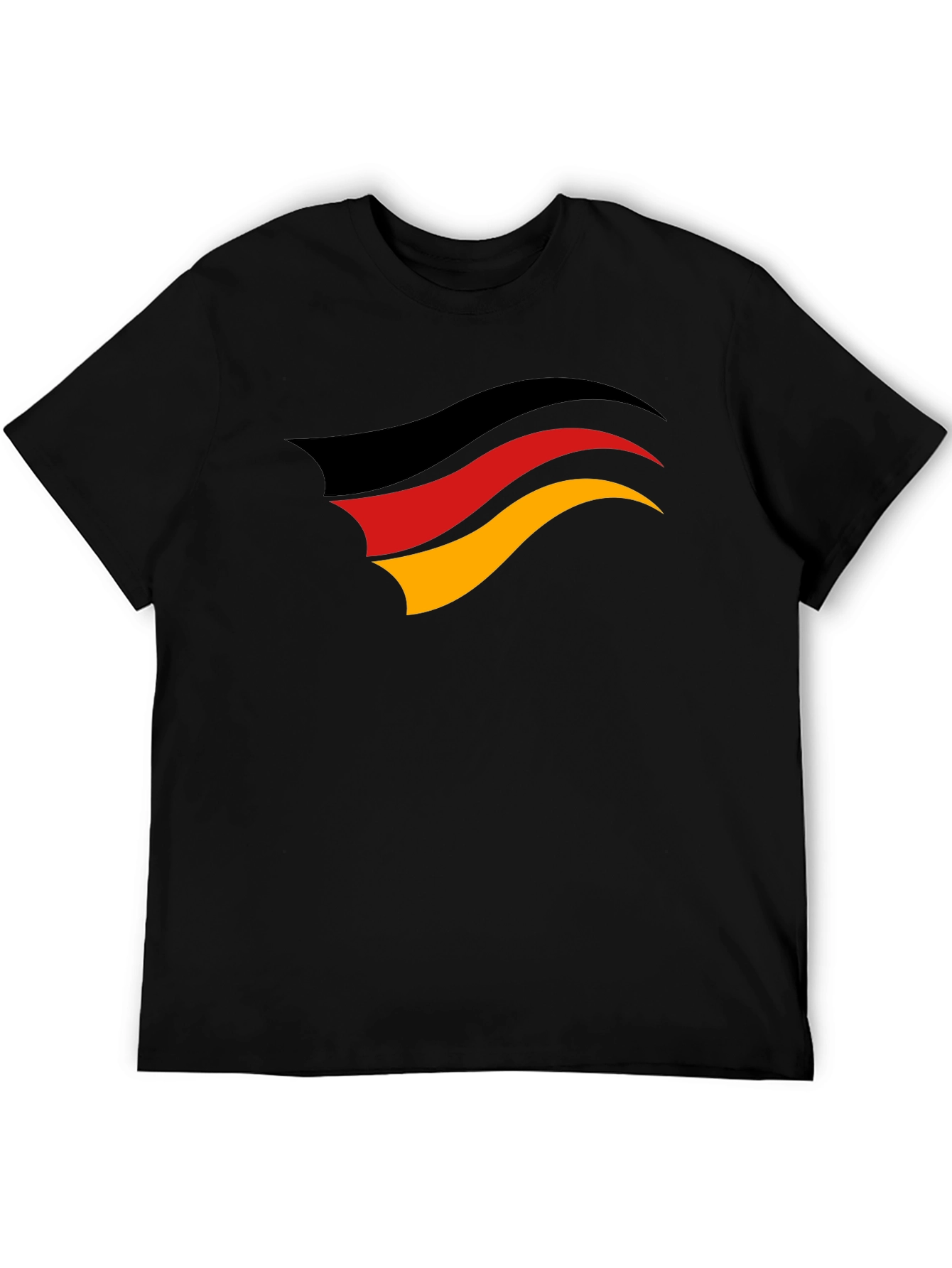 Germany Flag Graphic Tee - Black Cotton T-Shirt