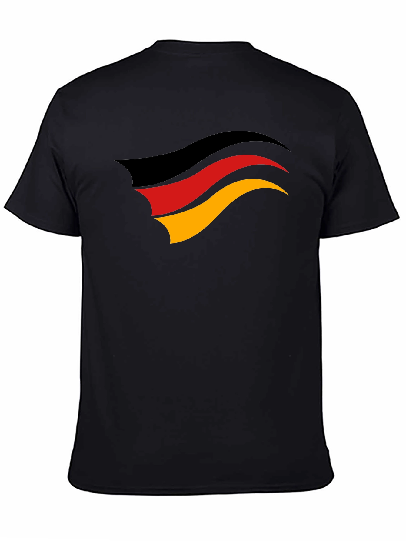 Germany Flag Graphic Tee - Black Cotton T-Shirt