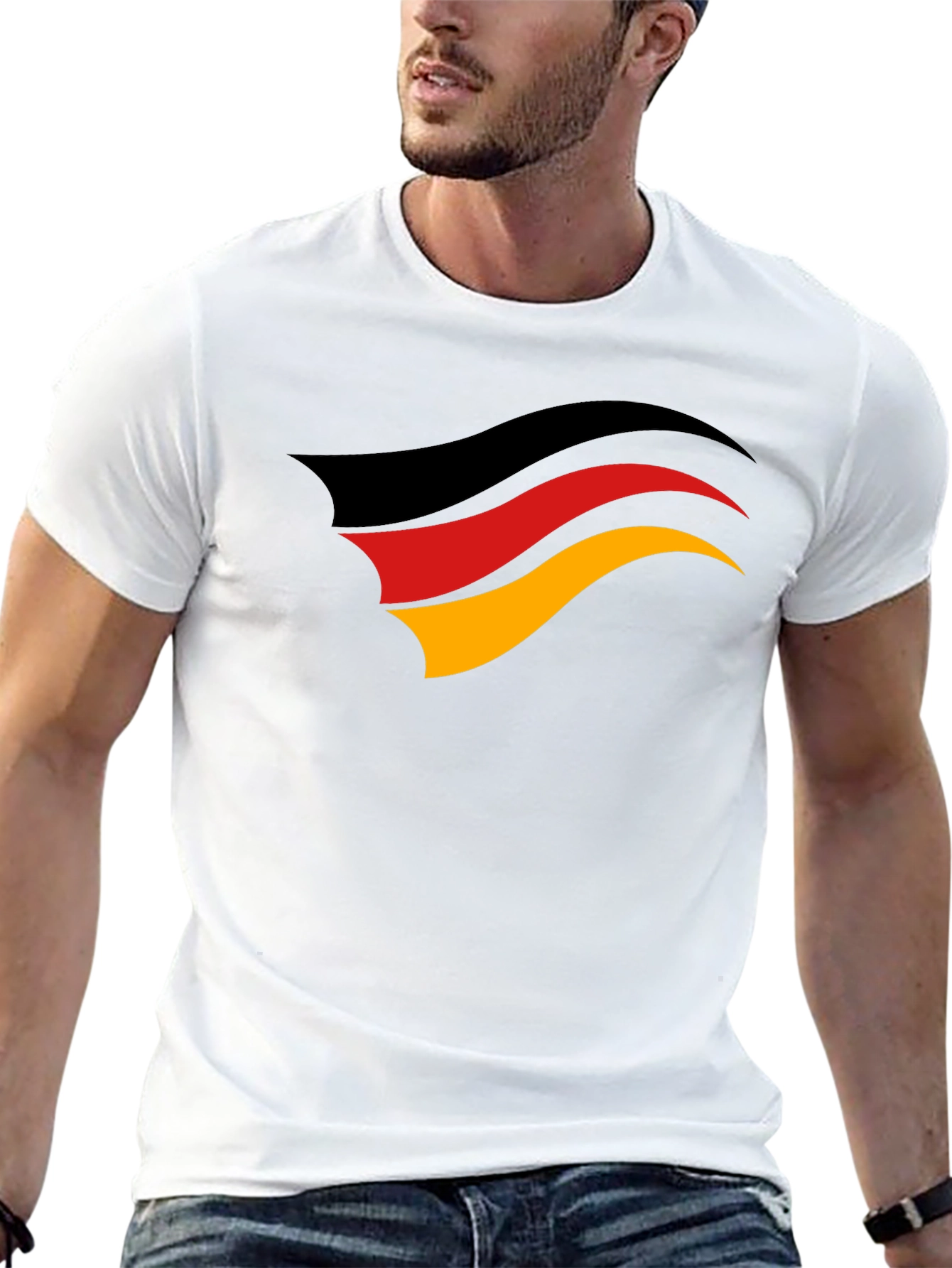 Germany Flag Graphic Tee - Black Cotton T-Shirt
