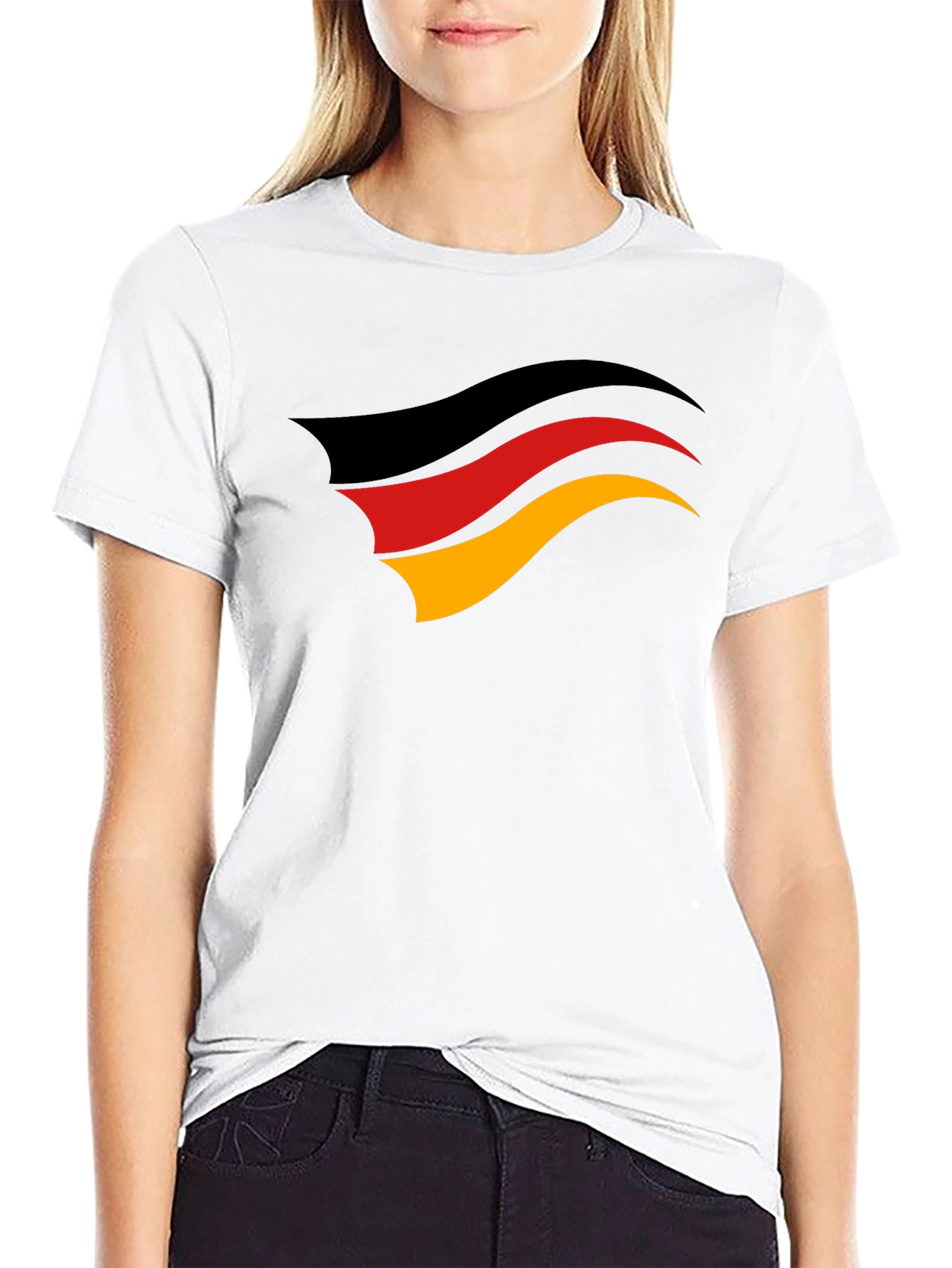 Germany Flag Graphic Tee - Black Cotton T-Shirt