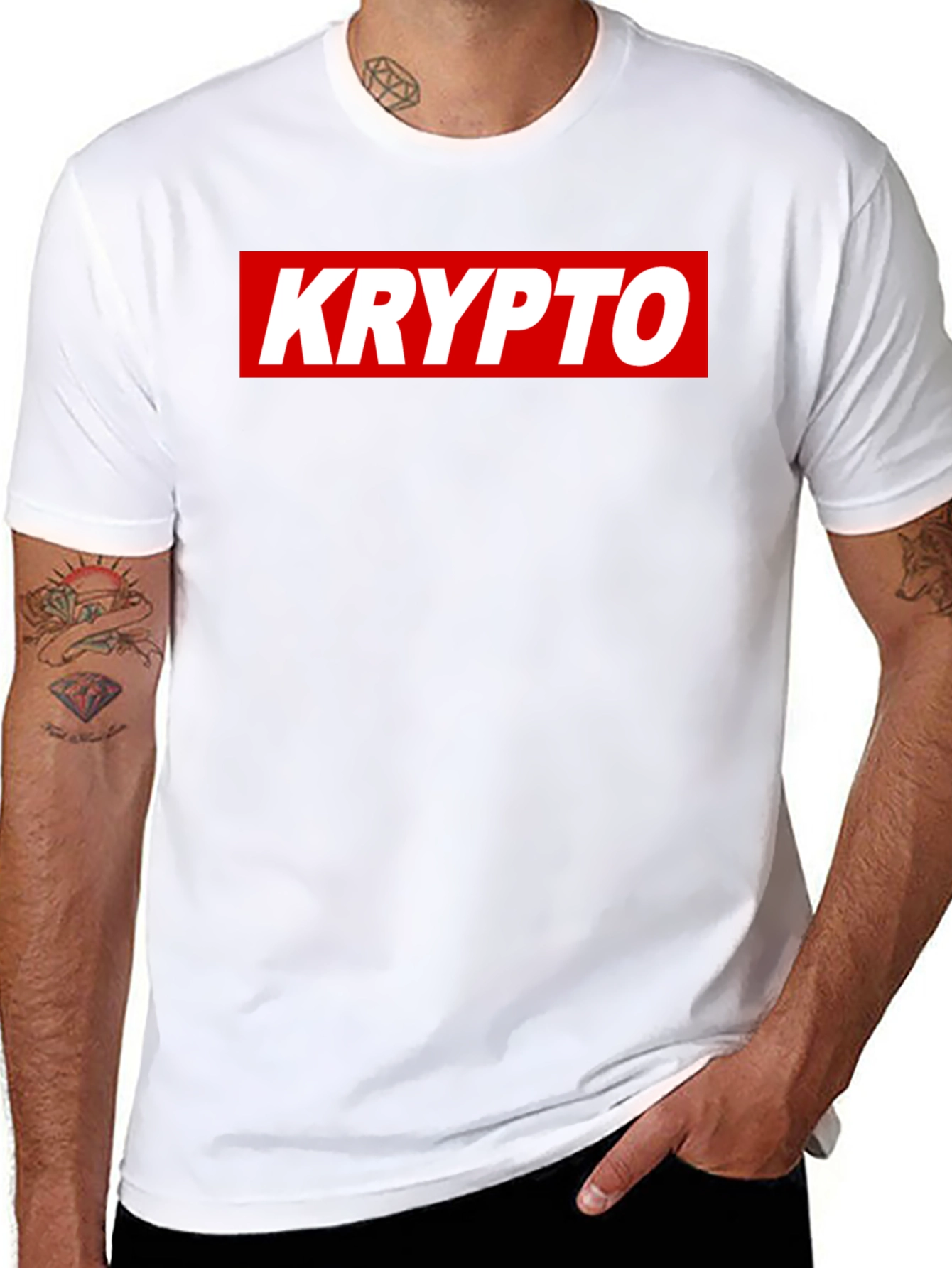 KRYPTO Graphic Tee - Stylish Black Cotton Blend T-Shirt
