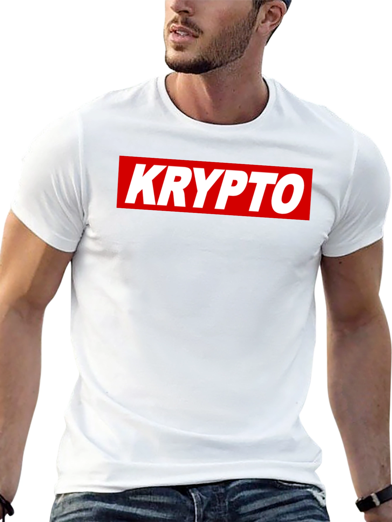 KRYPTO Graphic Tee - Stylish Black Cotton Blend T-Shirt
