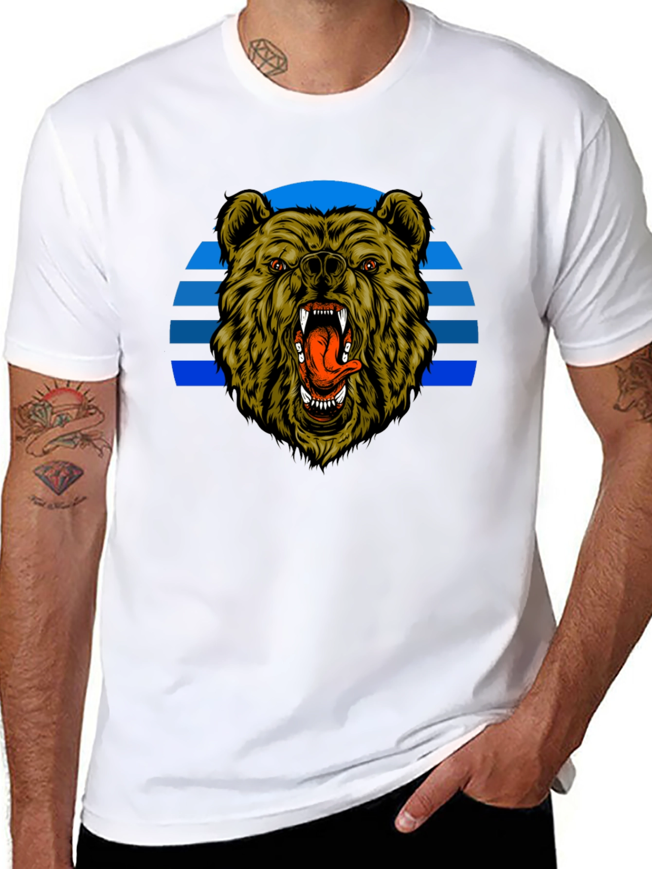 Grizzly Bear Graphic Black T-Shirt