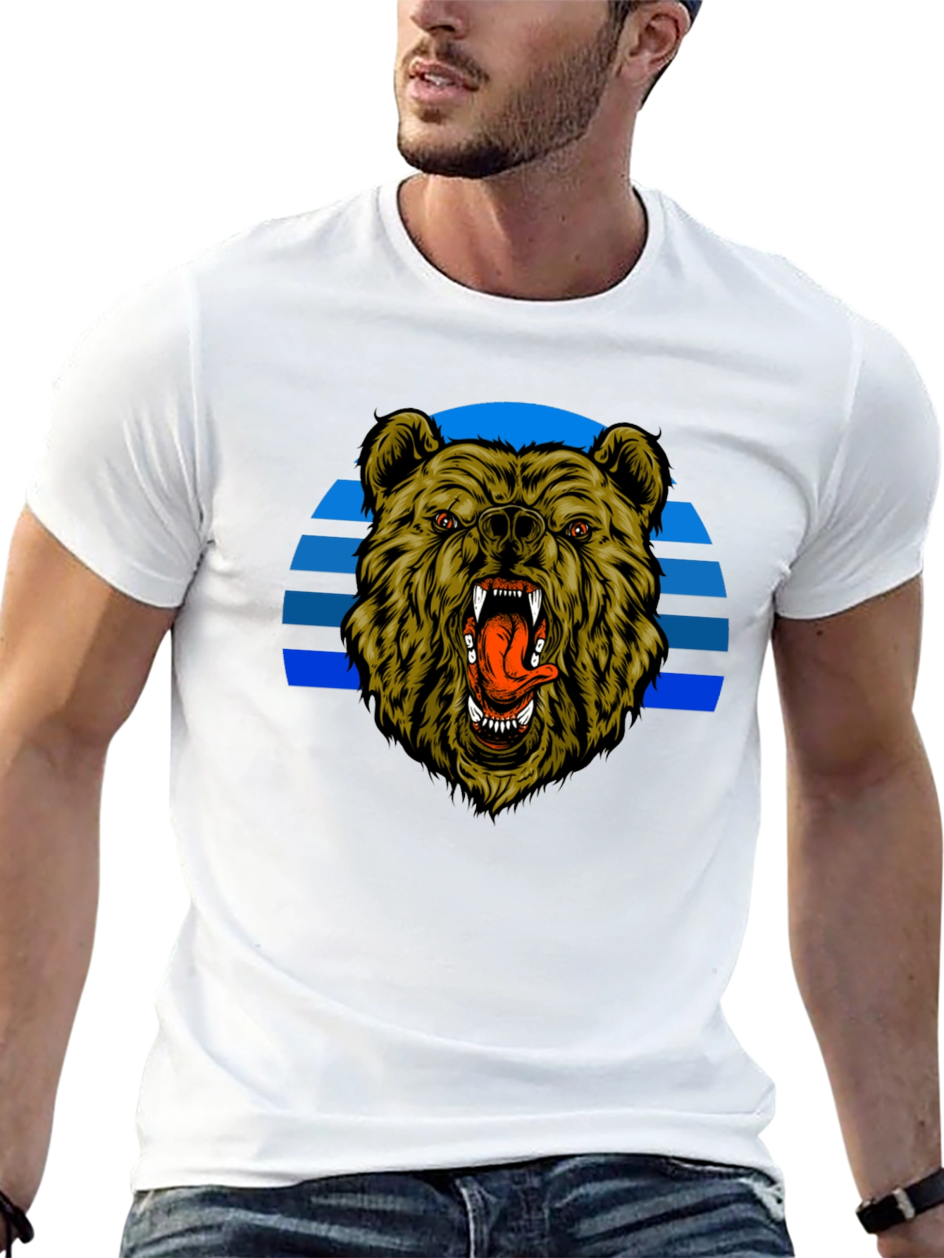 Grizzly Bear Graphic Black T-Shirt