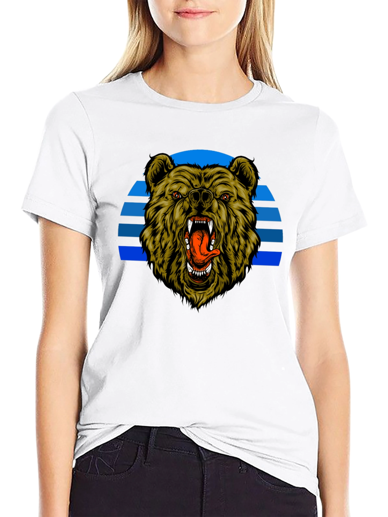 Grizzly Bear Graphic Black T-Shirt