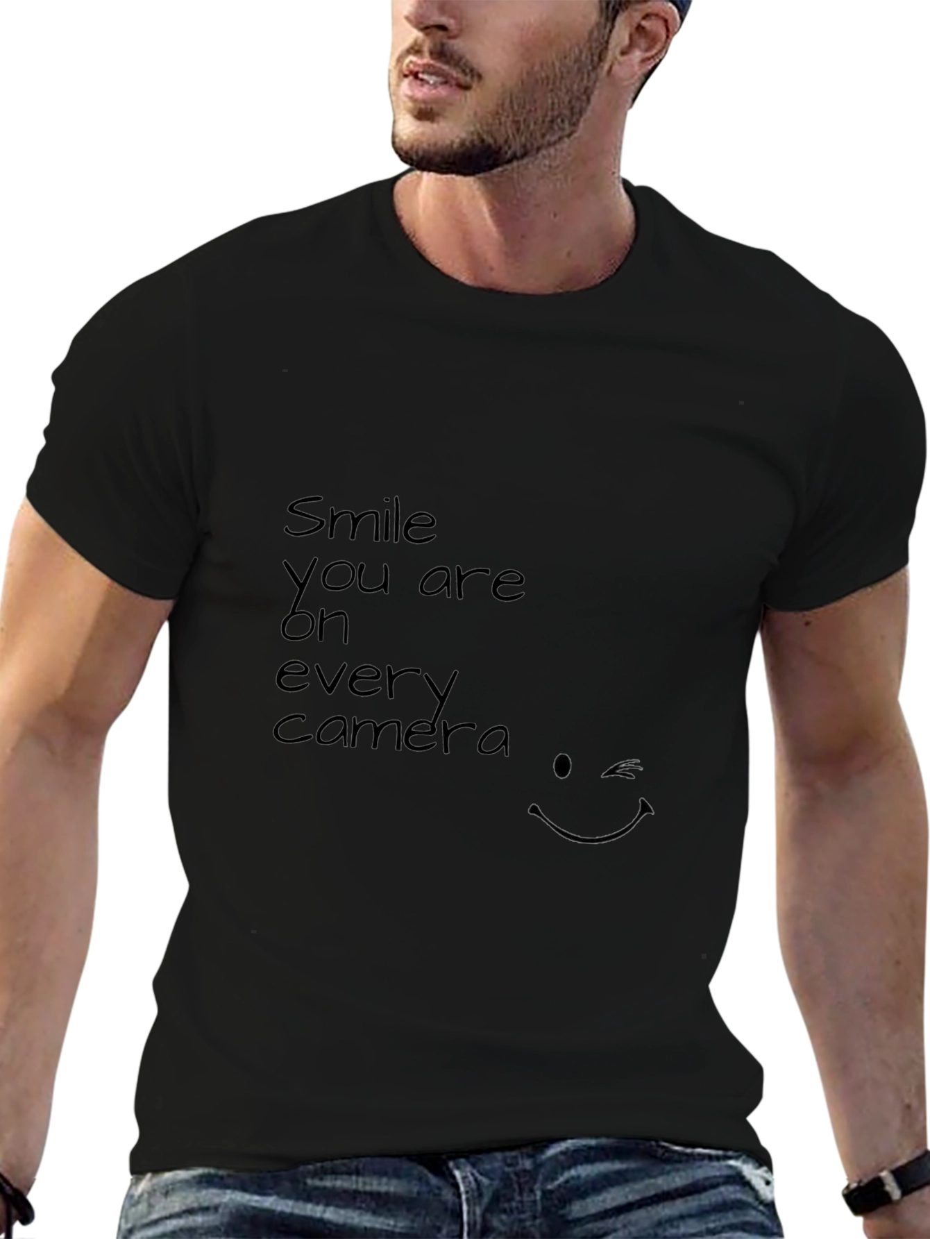 Smile You Are On Every Camera Black Tee