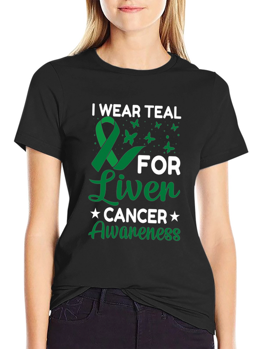 Teal Ribbon Liver Cancer Awareness T-Shirt