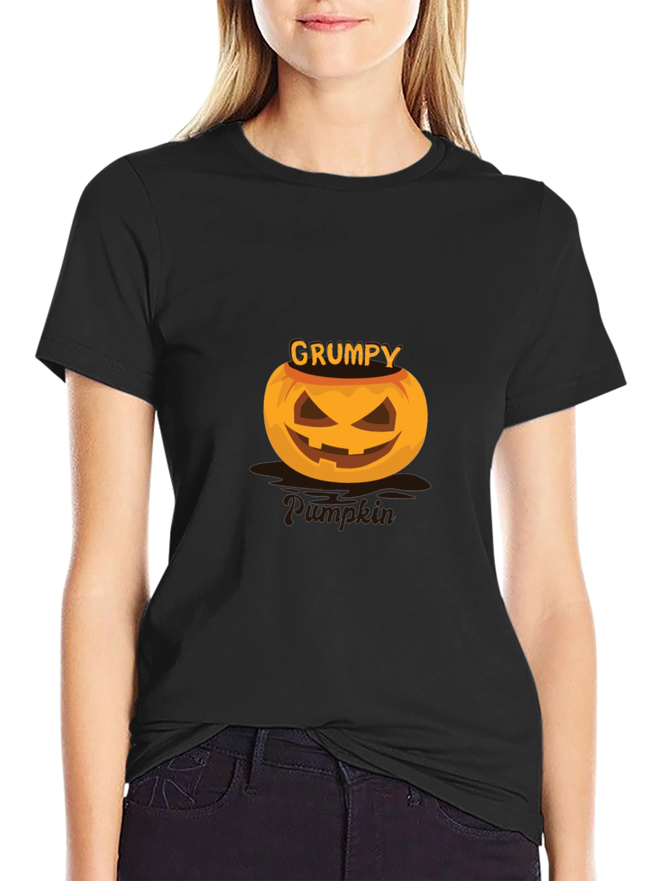 Grumpy Pumpkin Halloween T-Shirt
