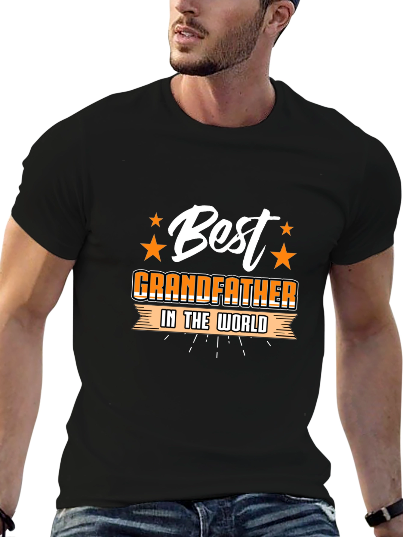 Best Grandfather T-Shirt - Black Graphic Tee