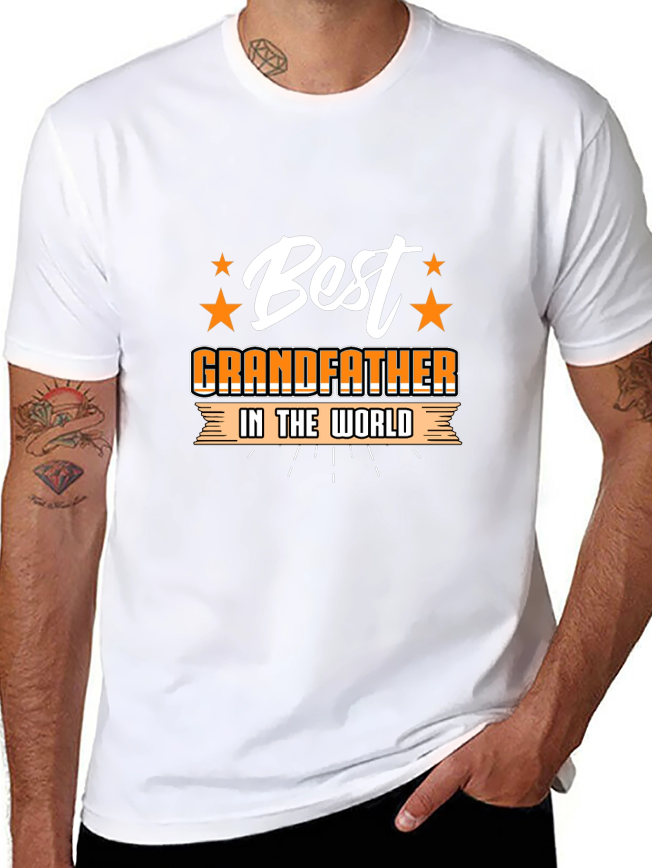 Best Grandfather T-Shirt - Black Graphic Tee