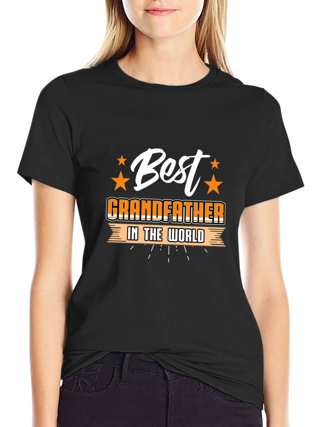 Best Grandfather T-Shirt - Black Graphic Tee