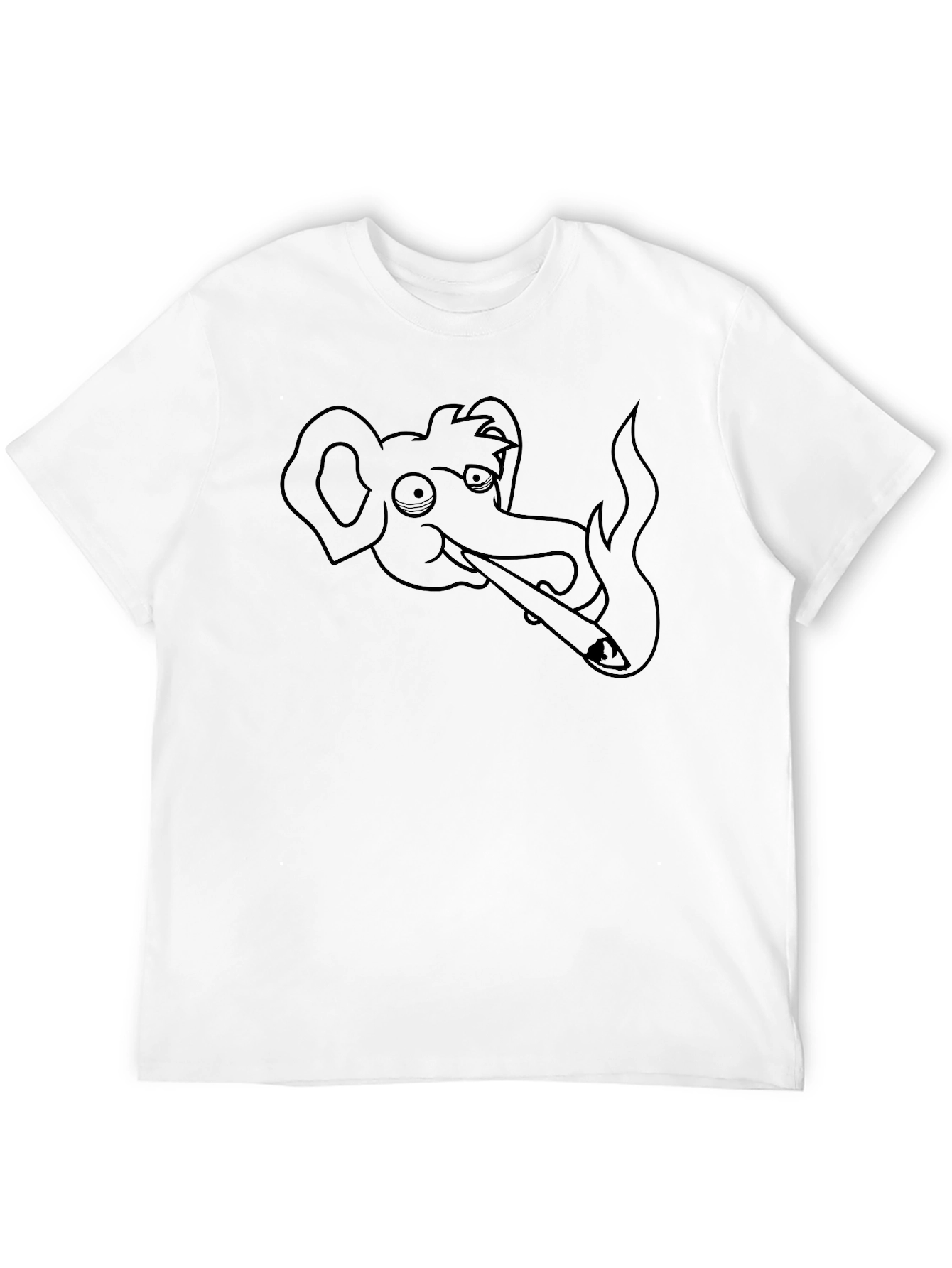 Elephant Smoking Blunt Graphic T-Shirt