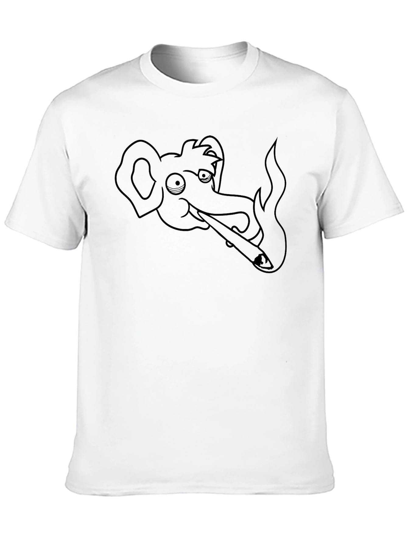 Elephant Smoking Blunt Graphic T-Shirt