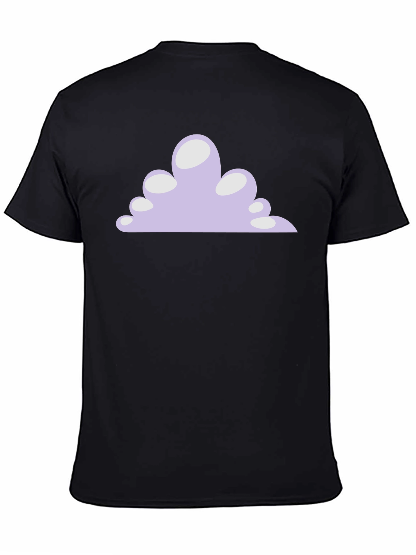 Cartoon Cloud Graphic Tee - Black Short Sleeve