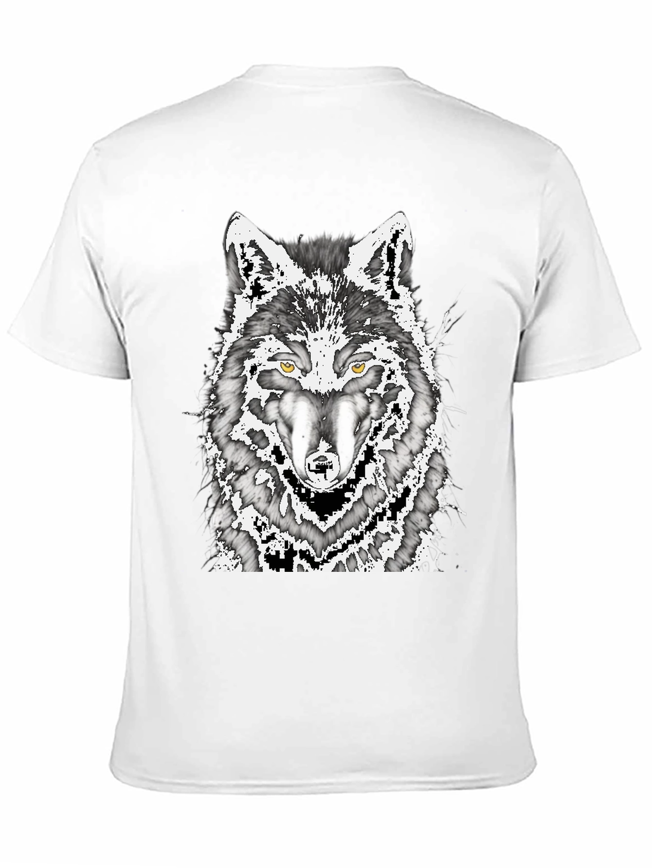 Wolf Graphic Print Mens Black T-Shirt
