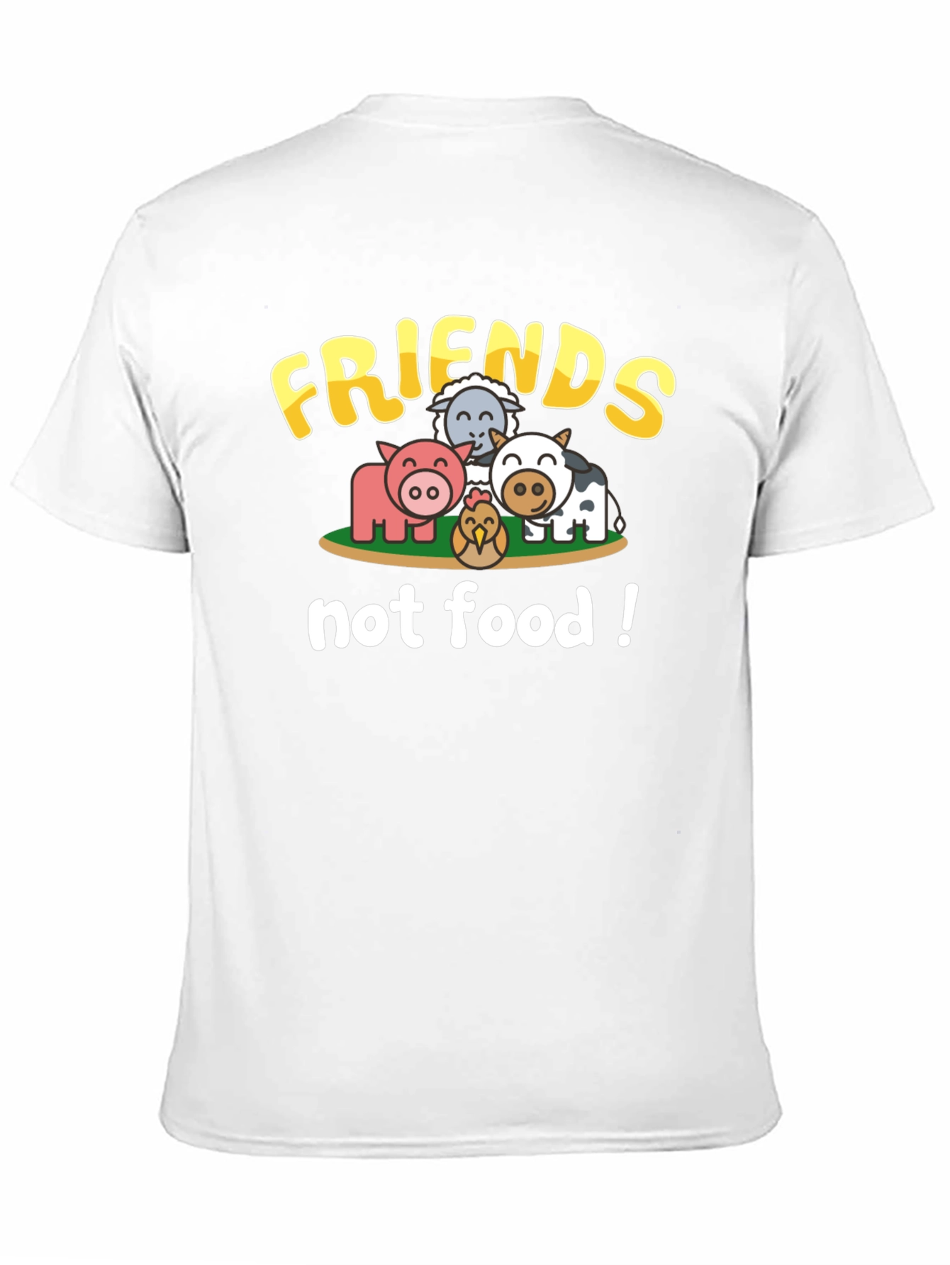 Vegan Friends Not Food Black T-Shirt