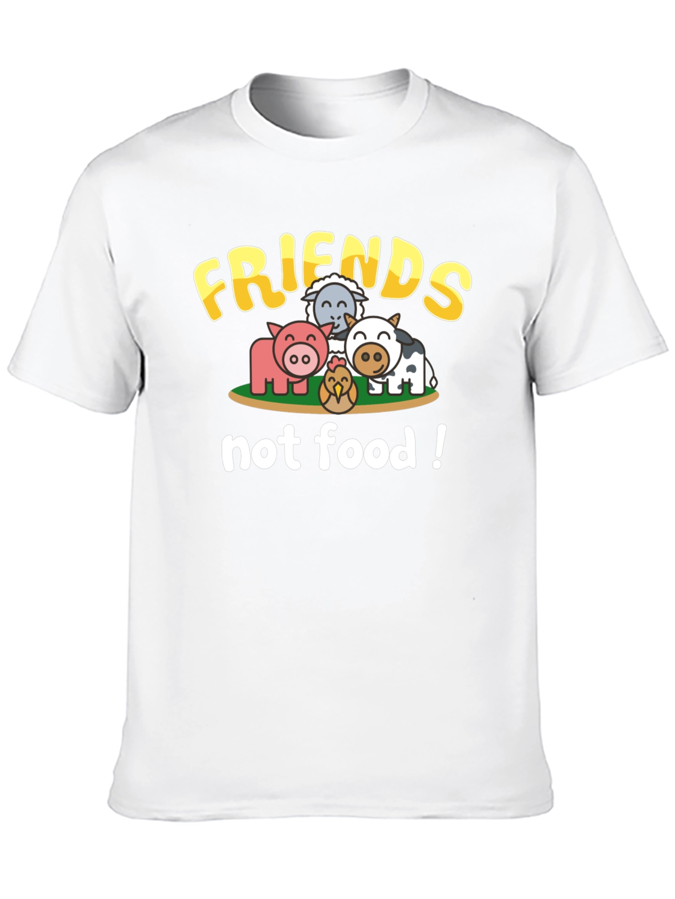 Vegan Friends Not Food Black T-Shirt