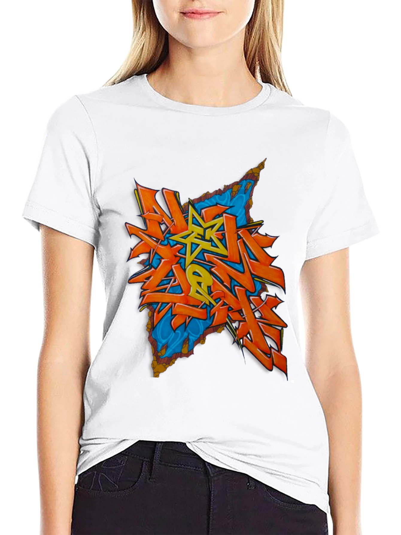Urban Graffiti Art Black T-Shirt