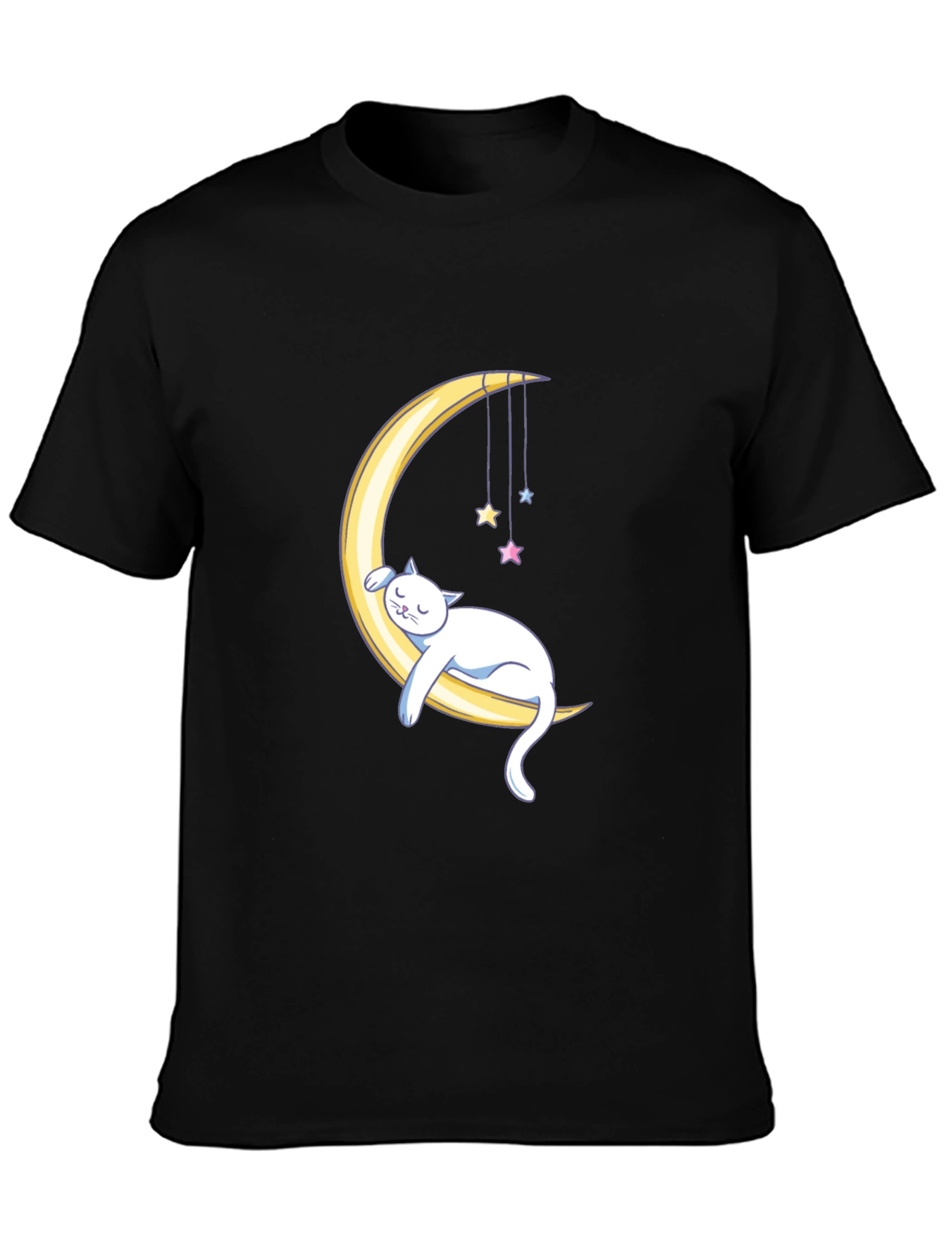 Cute Cat Moon Graphic T-Shirt