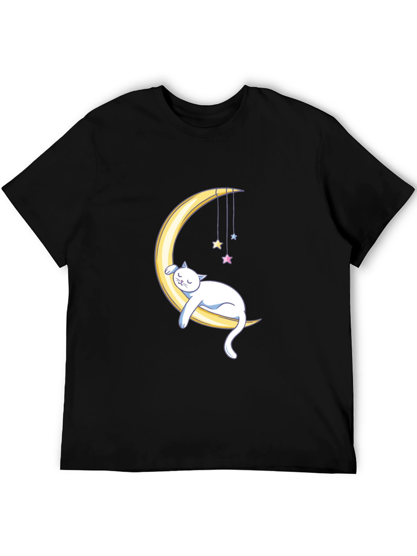 Cute Cat Moon Graphic T-Shirt