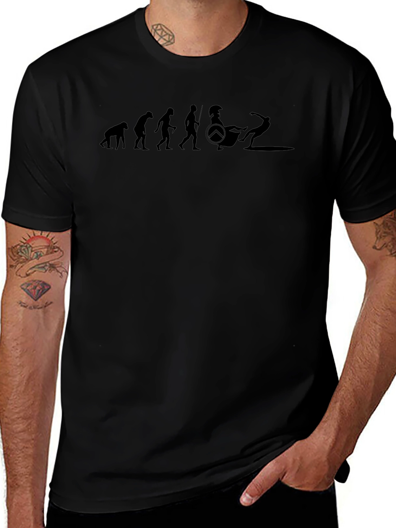 Evolution of a Spartan Funny Graphic T-Shirt