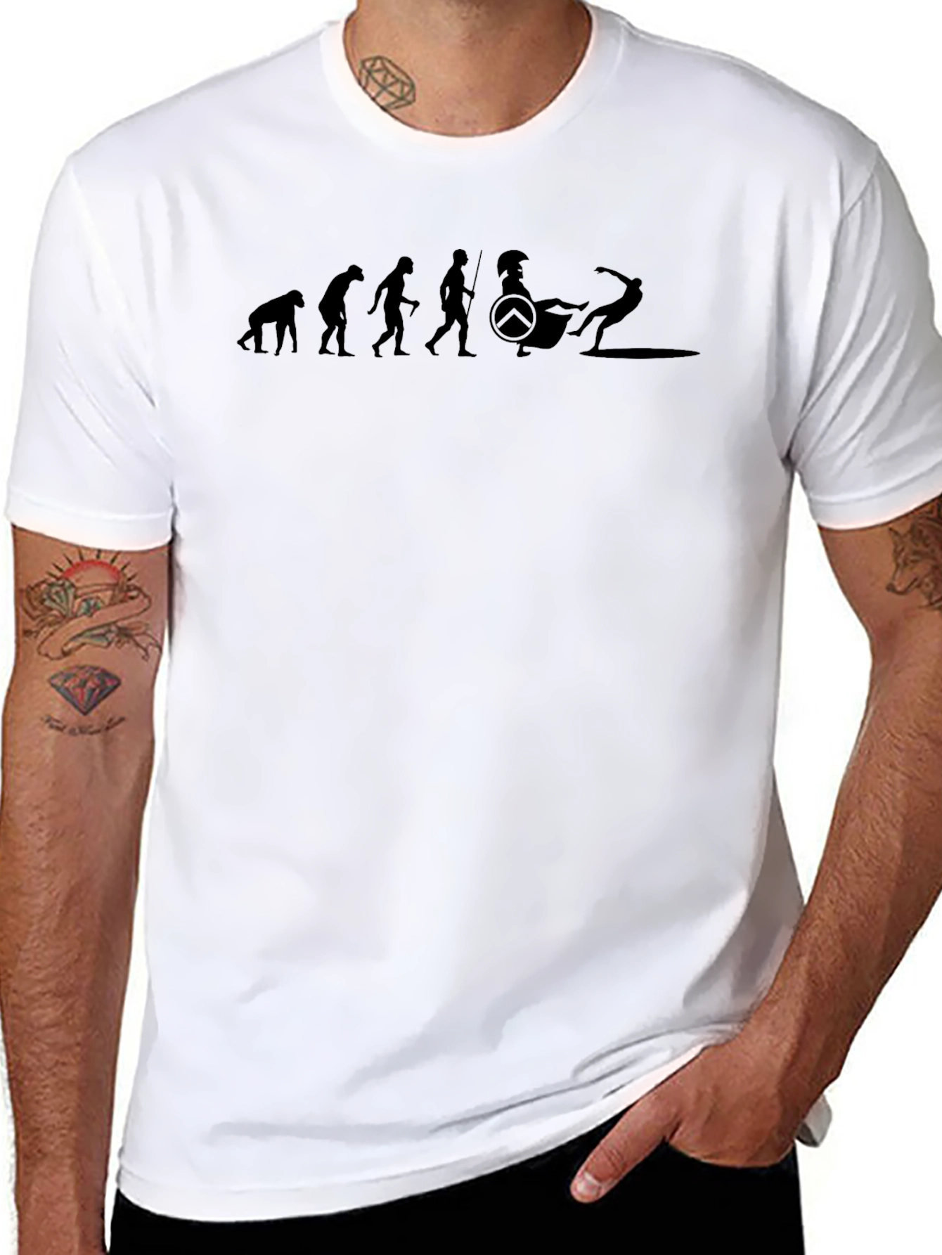 Evolution of a Spartan Funny Graphic T-Shirt
