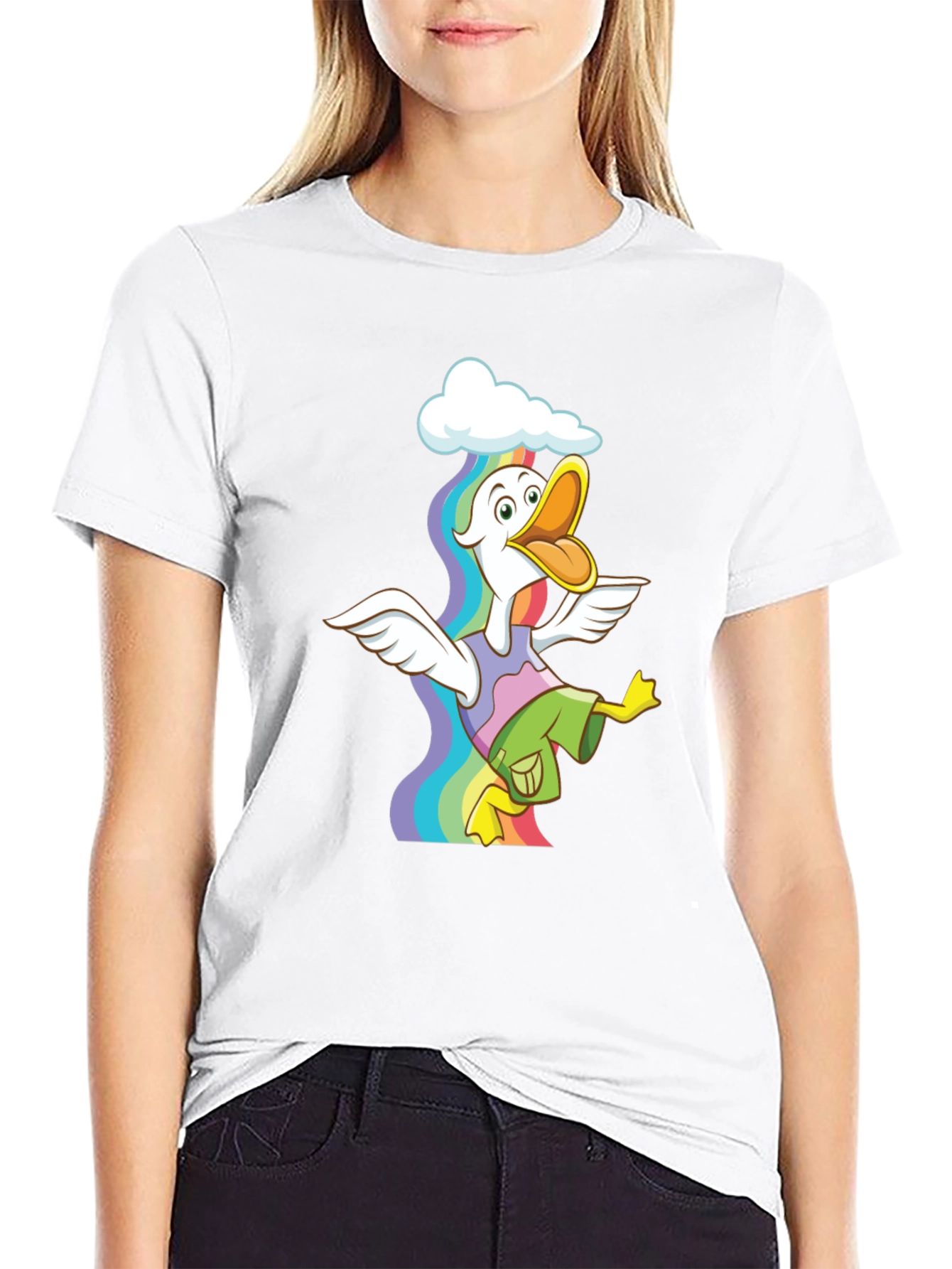 Rainbow Duck Graphic Tee - Funky & Fun