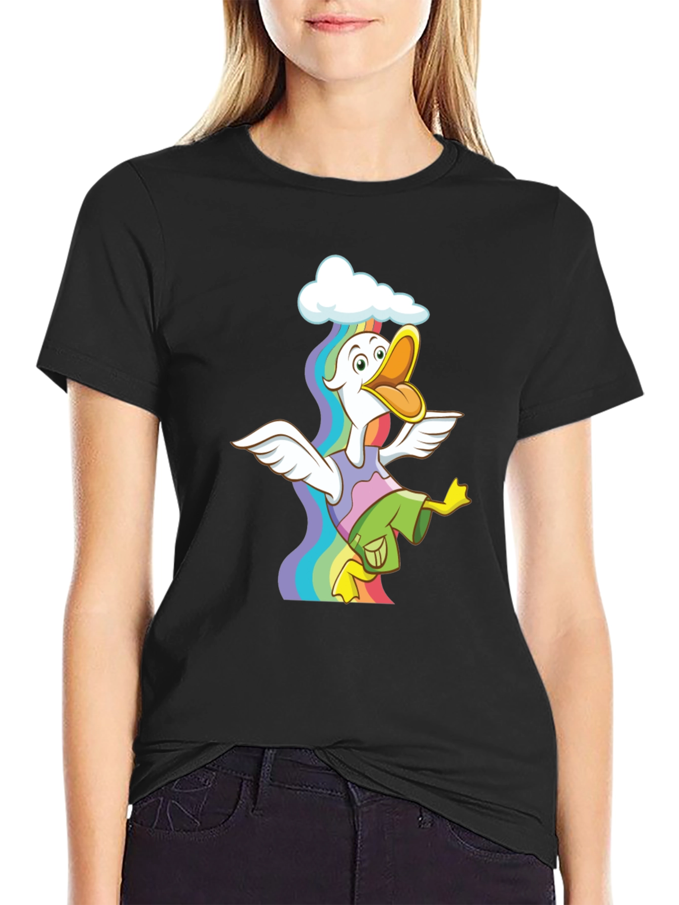 Rainbow Duck Graphic Tee - Funky & Fun