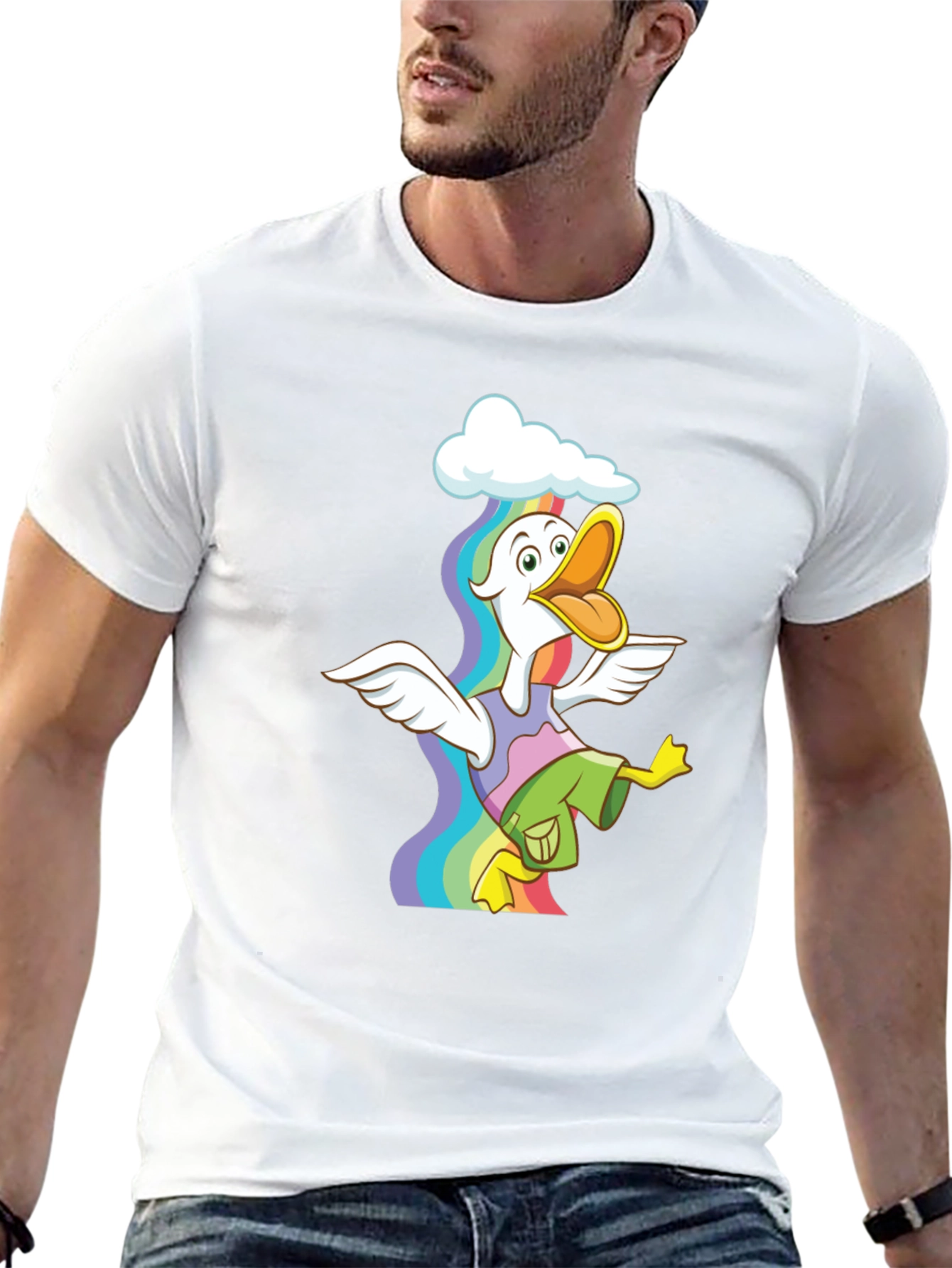 Rainbow Duck Graphic Tee - Funky & Fun