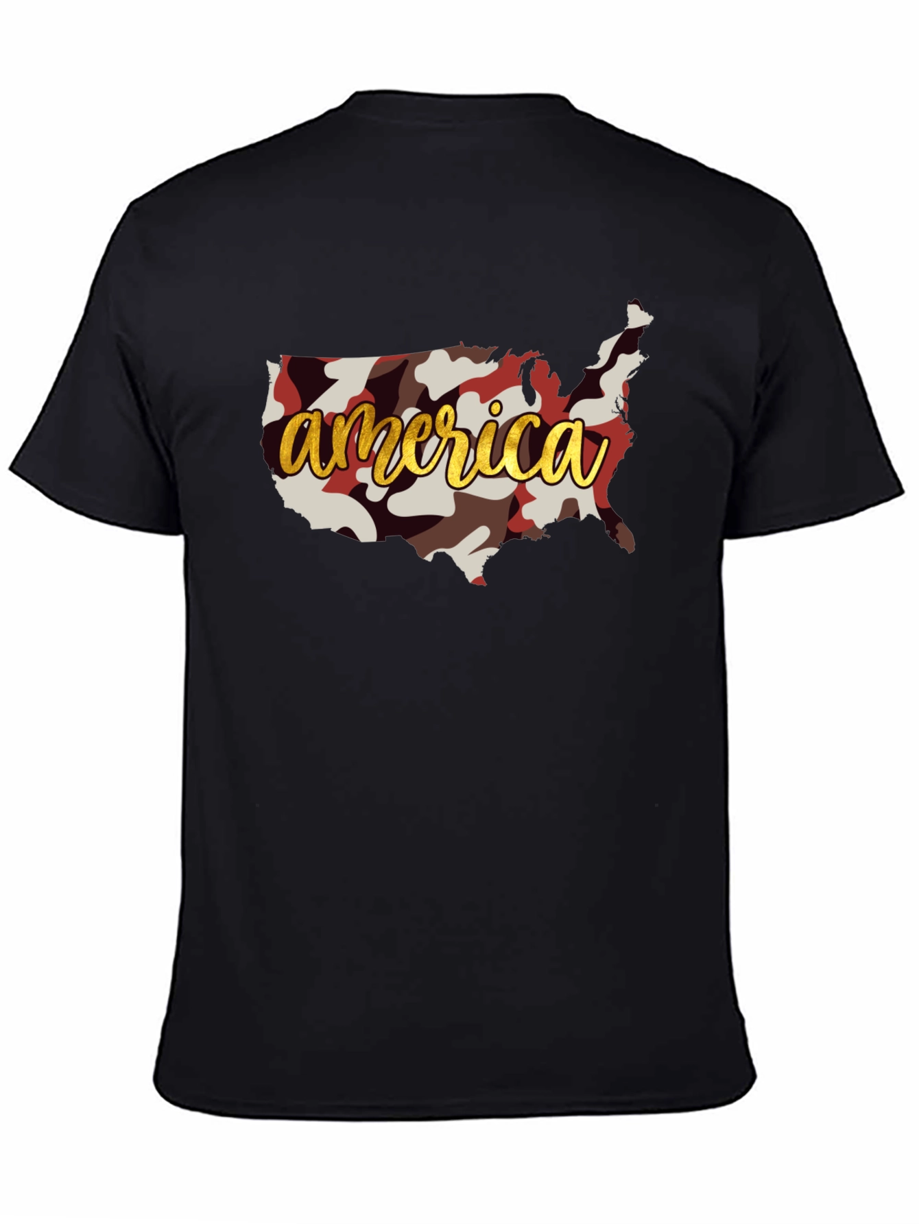 America Camo Map Graphic T-Shirt