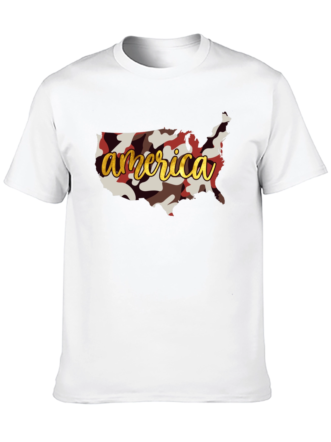 America Camo Map Graphic T-Shirt