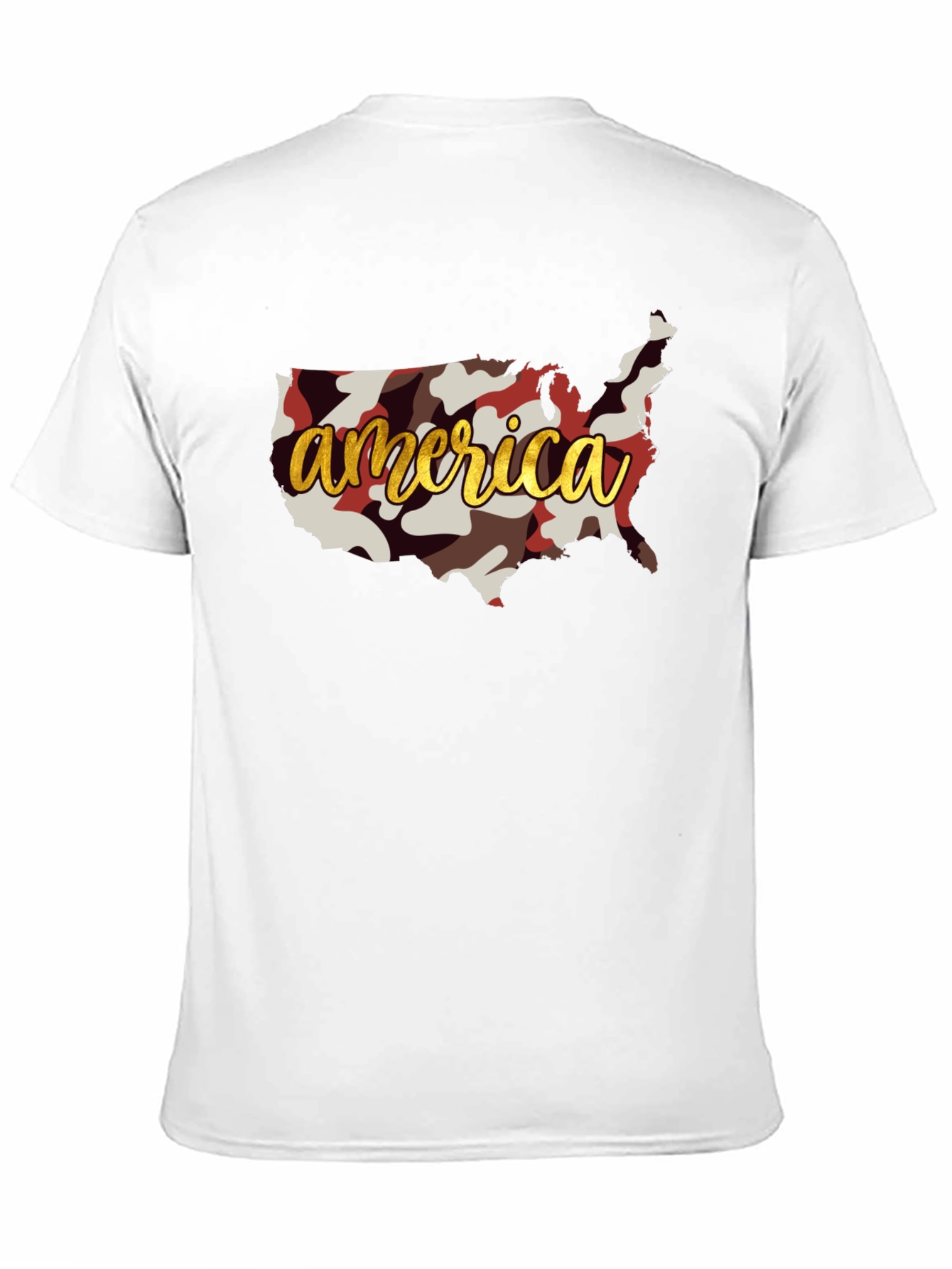America Camo Map Graphic T-Shirt