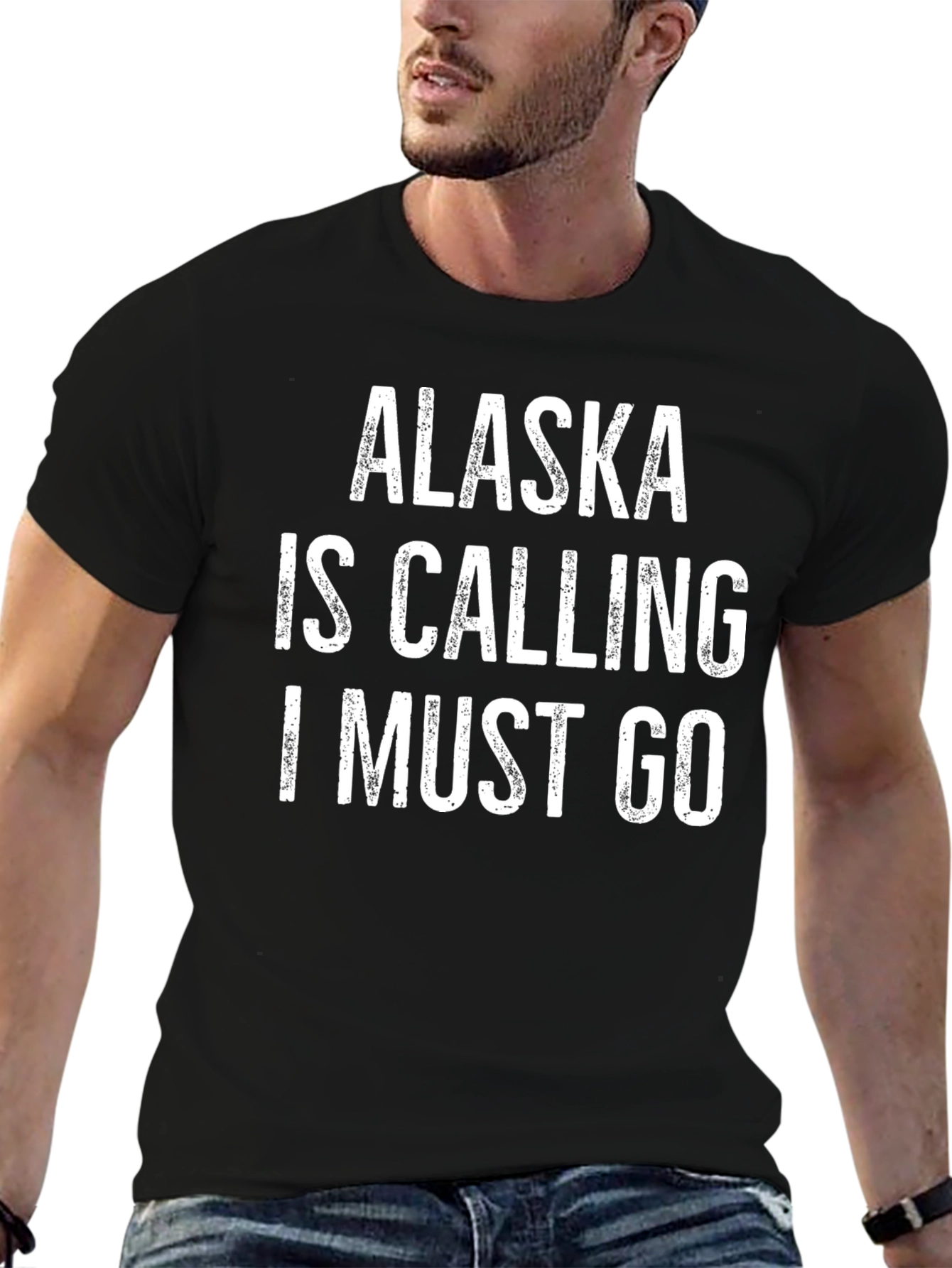Alaska is Calling Graphic Tee - Black