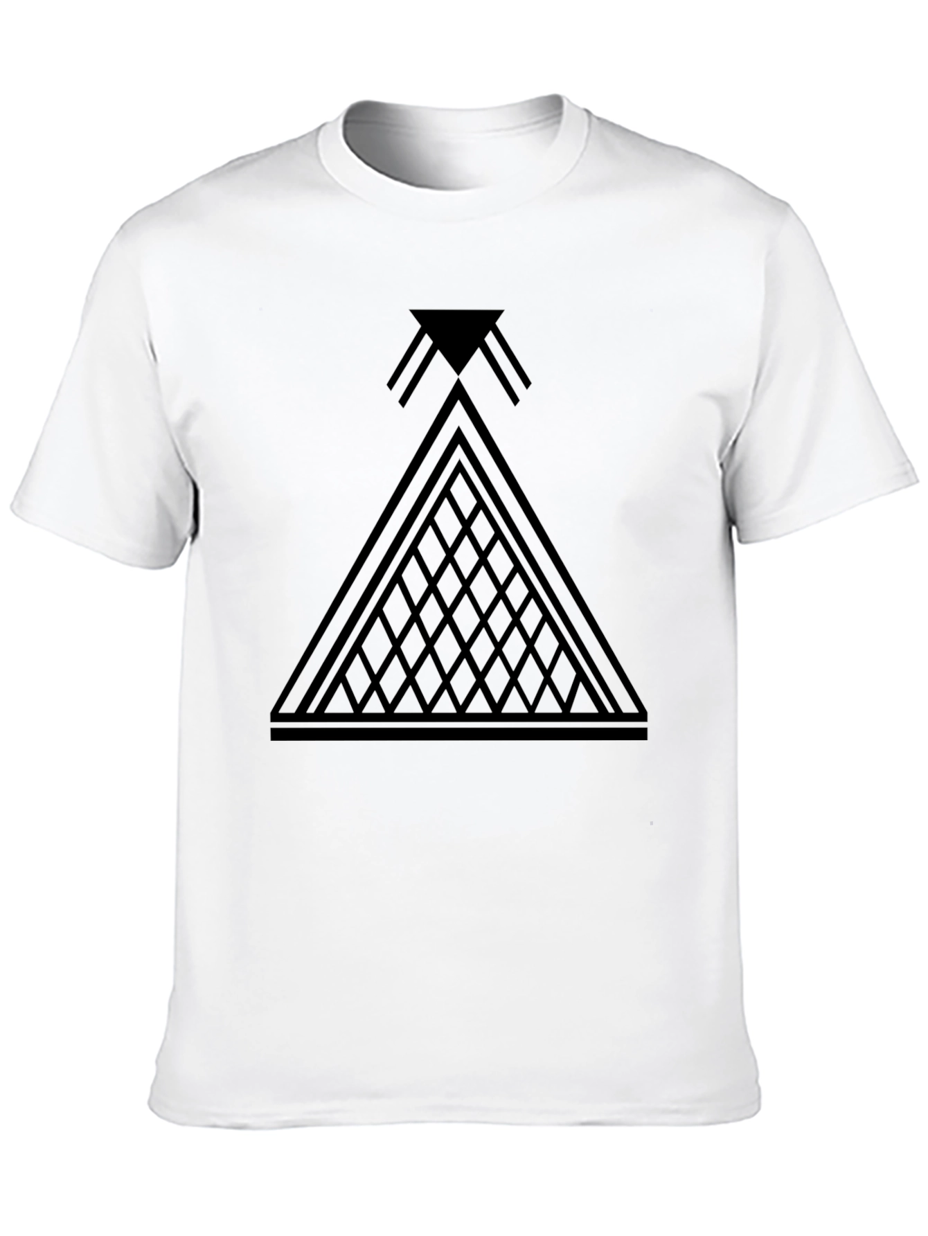 Mens Black Graphic Tee - Pyramid Design