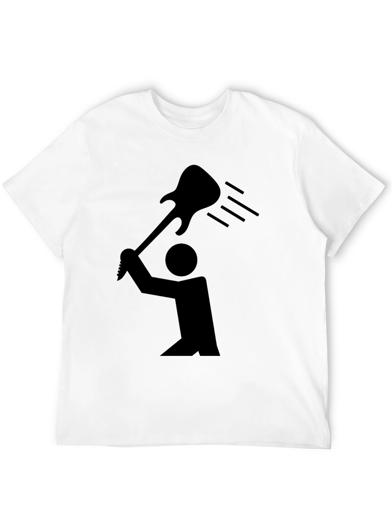 Guitar Smash Graphic Tee - Black Cotton Rocker T-Shirt