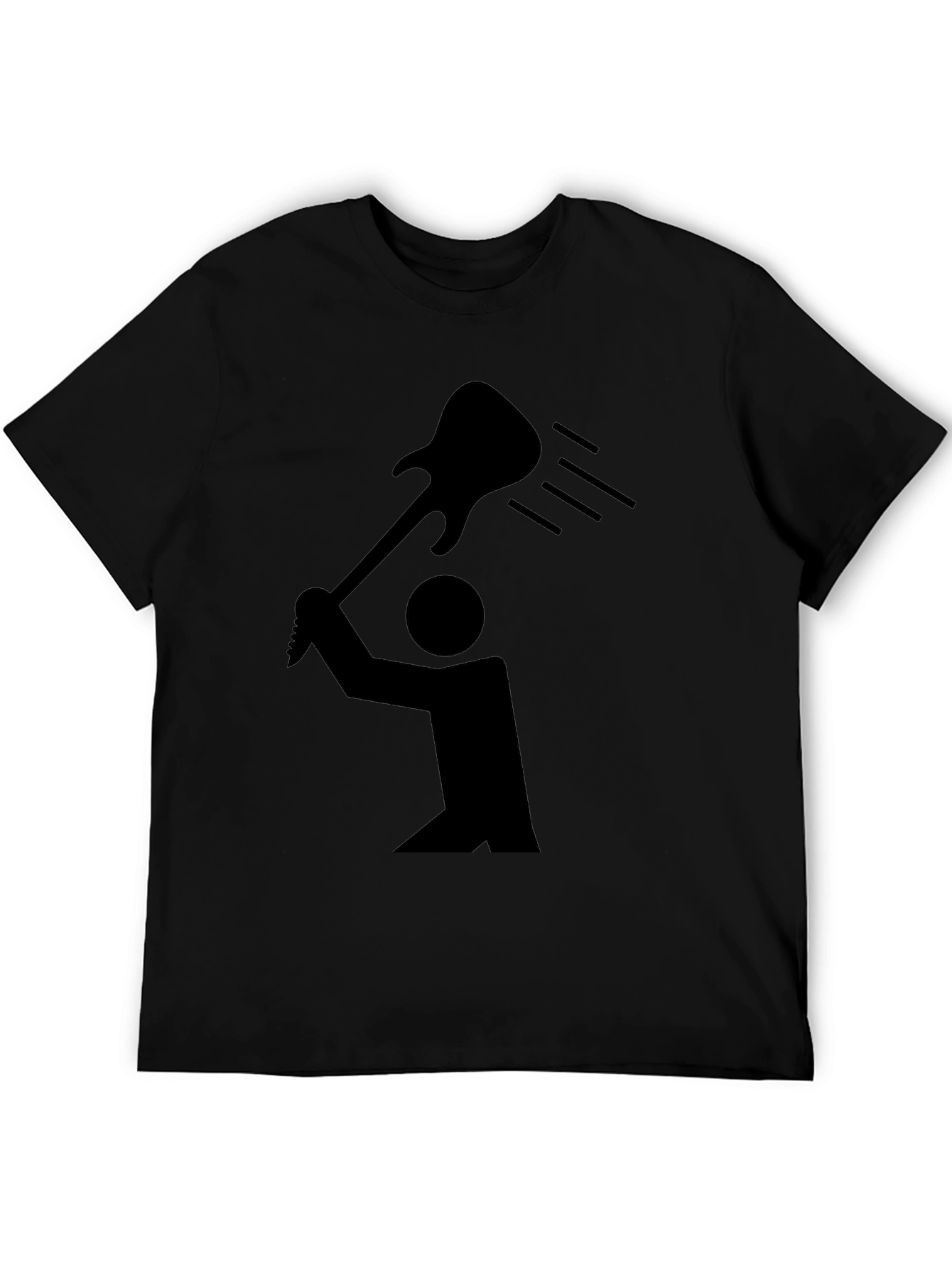 Guitar Smash Graphic Tee - Black Cotton Rocker T-Shirt