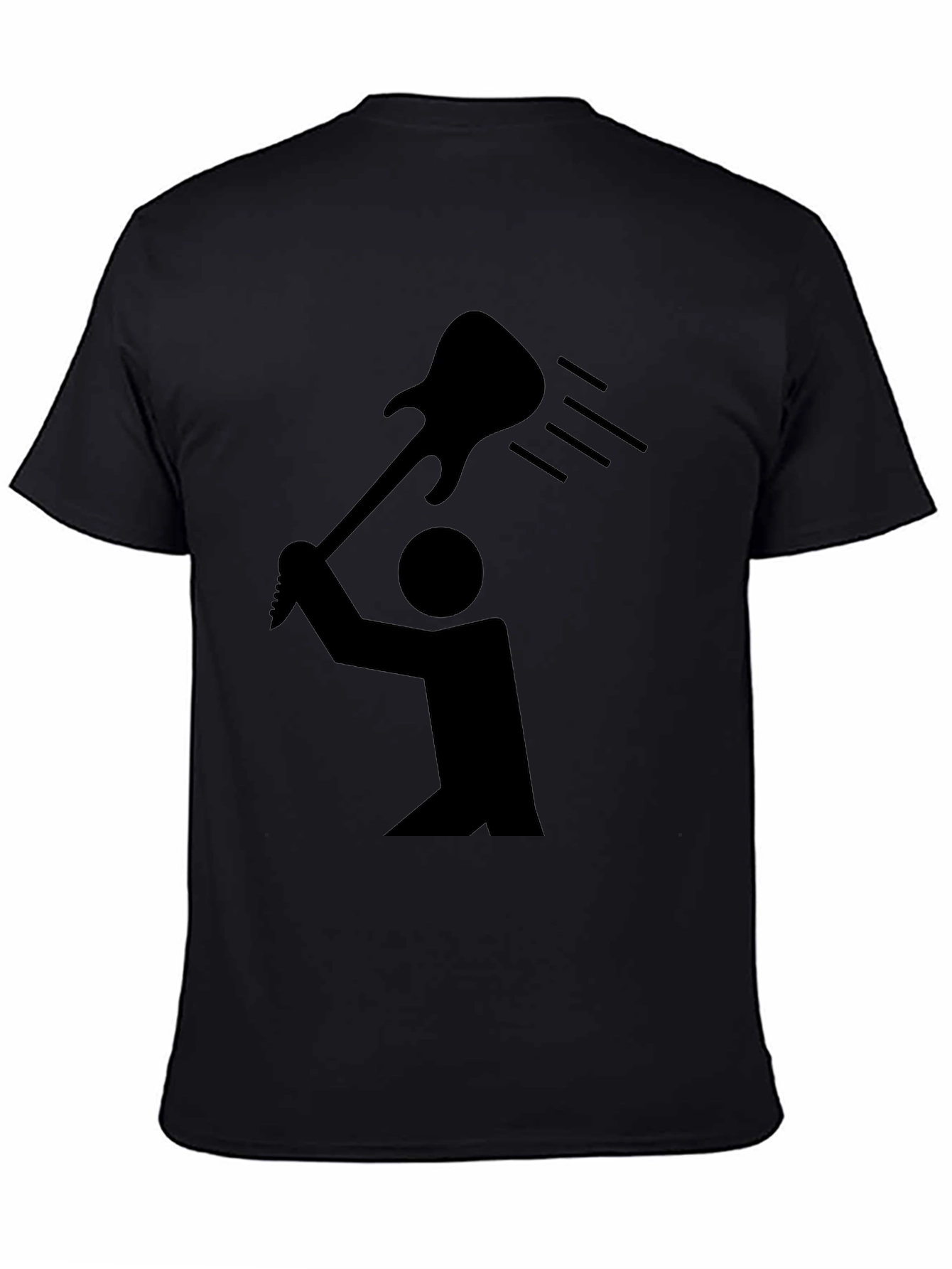 Guitar Smash Graphic Tee - Black Cotton Rocker T-Shirt