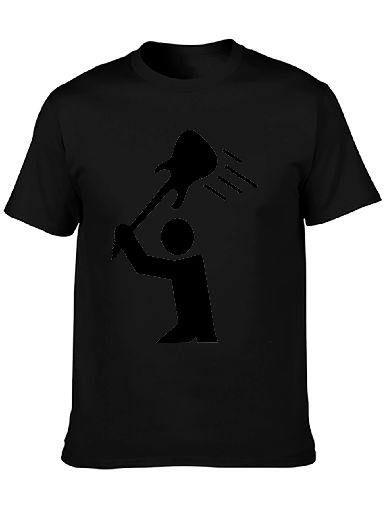 Guitar Smash Graphic Tee - Black Cotton Rocker T-Shirt