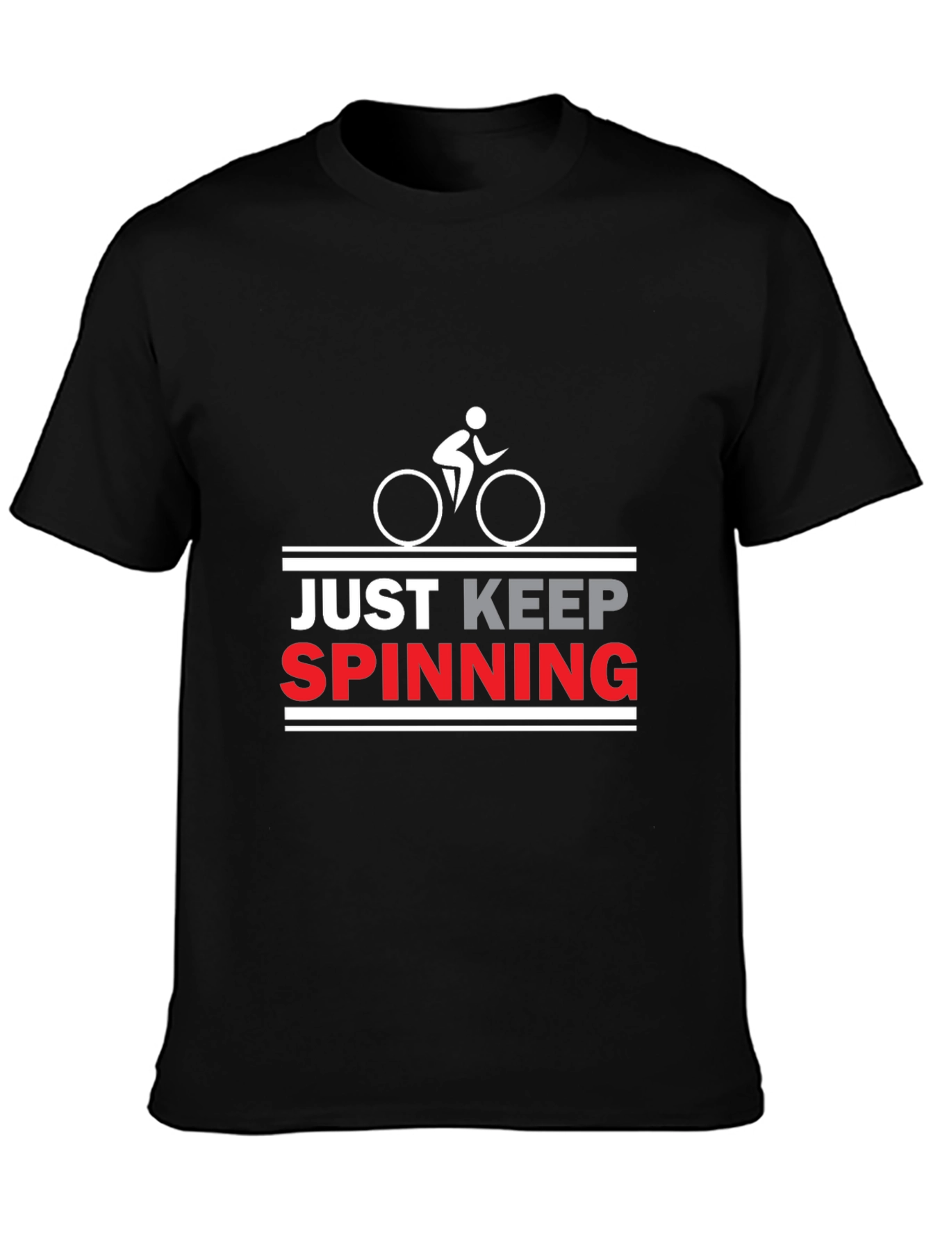 Just Keep Spinning Cycling T-Shirt - Black
